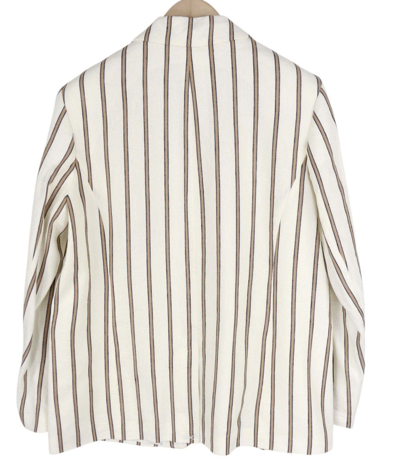 Gant STRIPE LINEN EU42 Off-White Linen Notch Blazer 85340 Size L / US 10 / IT 46 - 4 Thumbnail