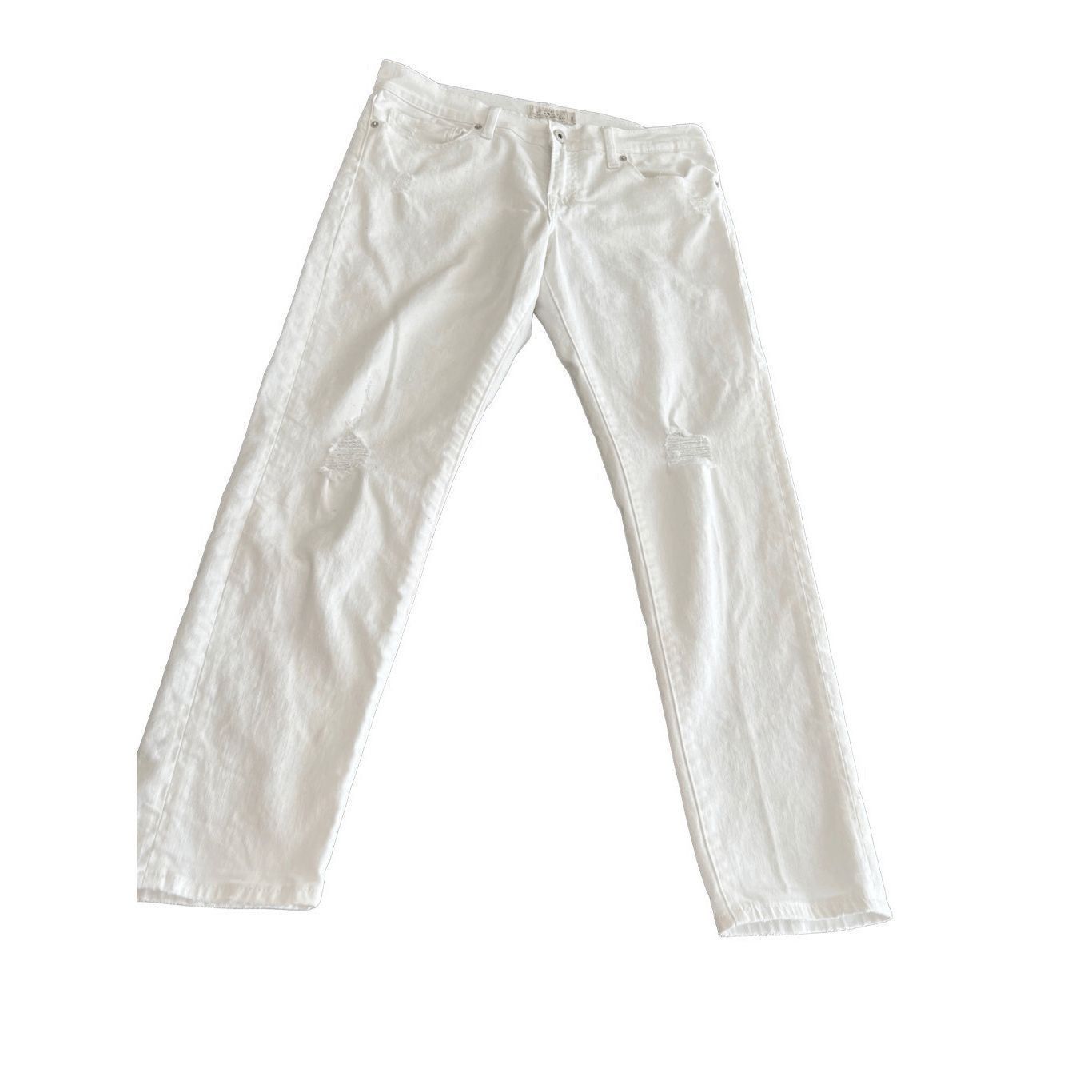 Lucky Brand distressed Boyfriend White Jeans 8/29