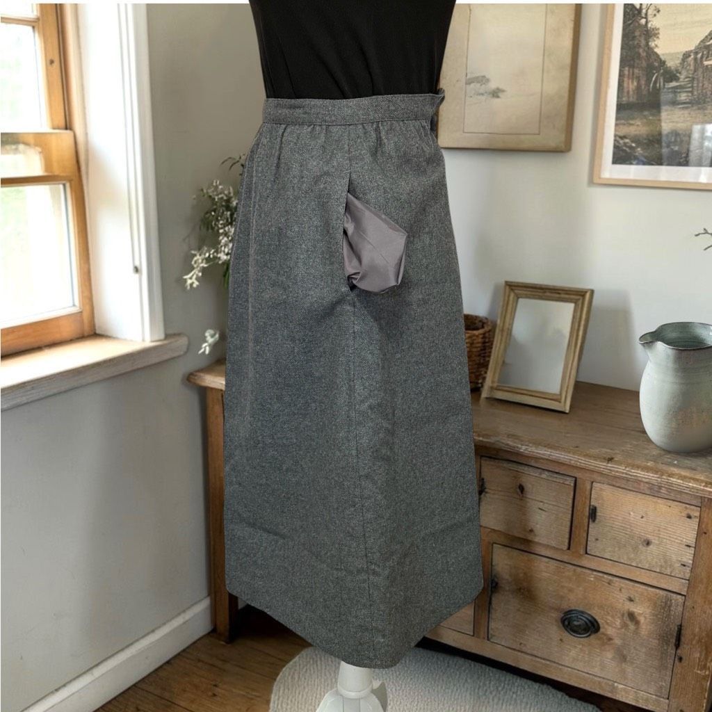 Vintage Vintage 80’s SASSON Gray Wool Blend Midi Skirt Sz 4 XS Size 27" / US 4 / IT 40 - 3 Thumbnail