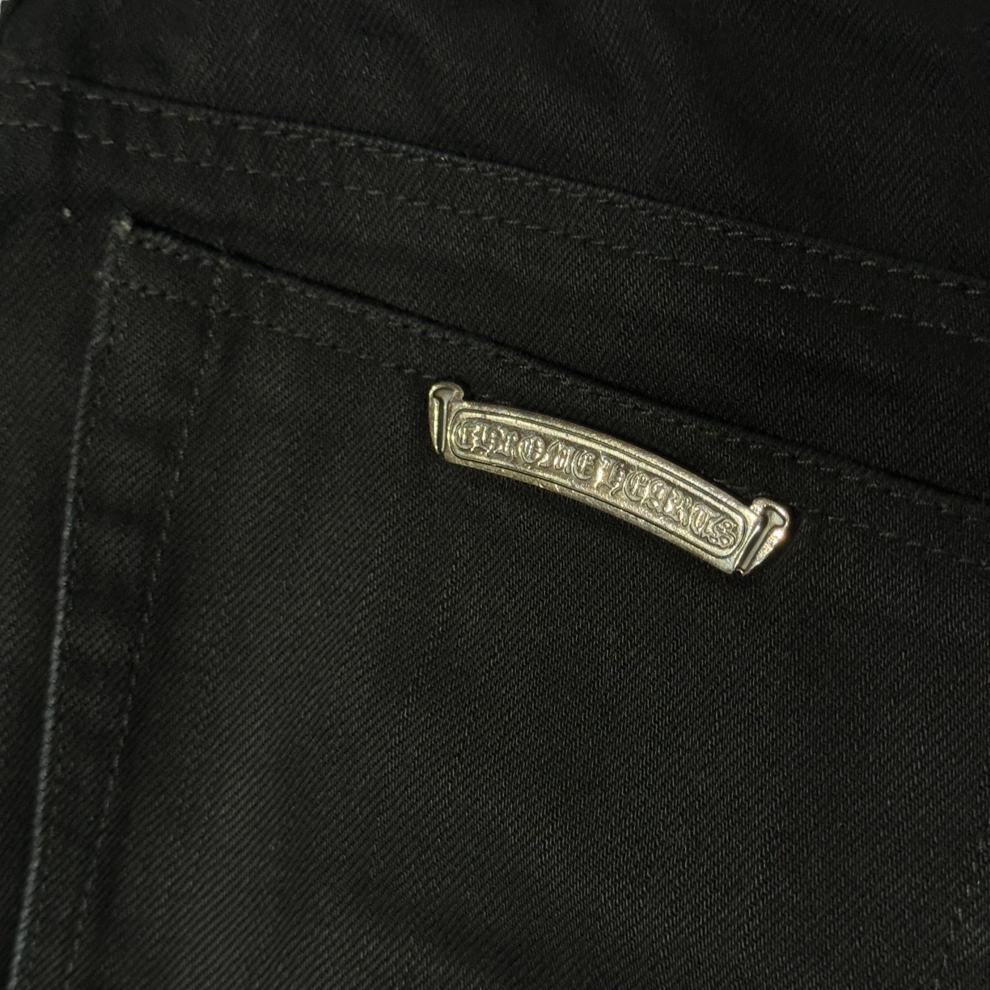 Chrome Hearts Fleur Knee Denim Jeans Black Size 29" - 4 Thumbnail