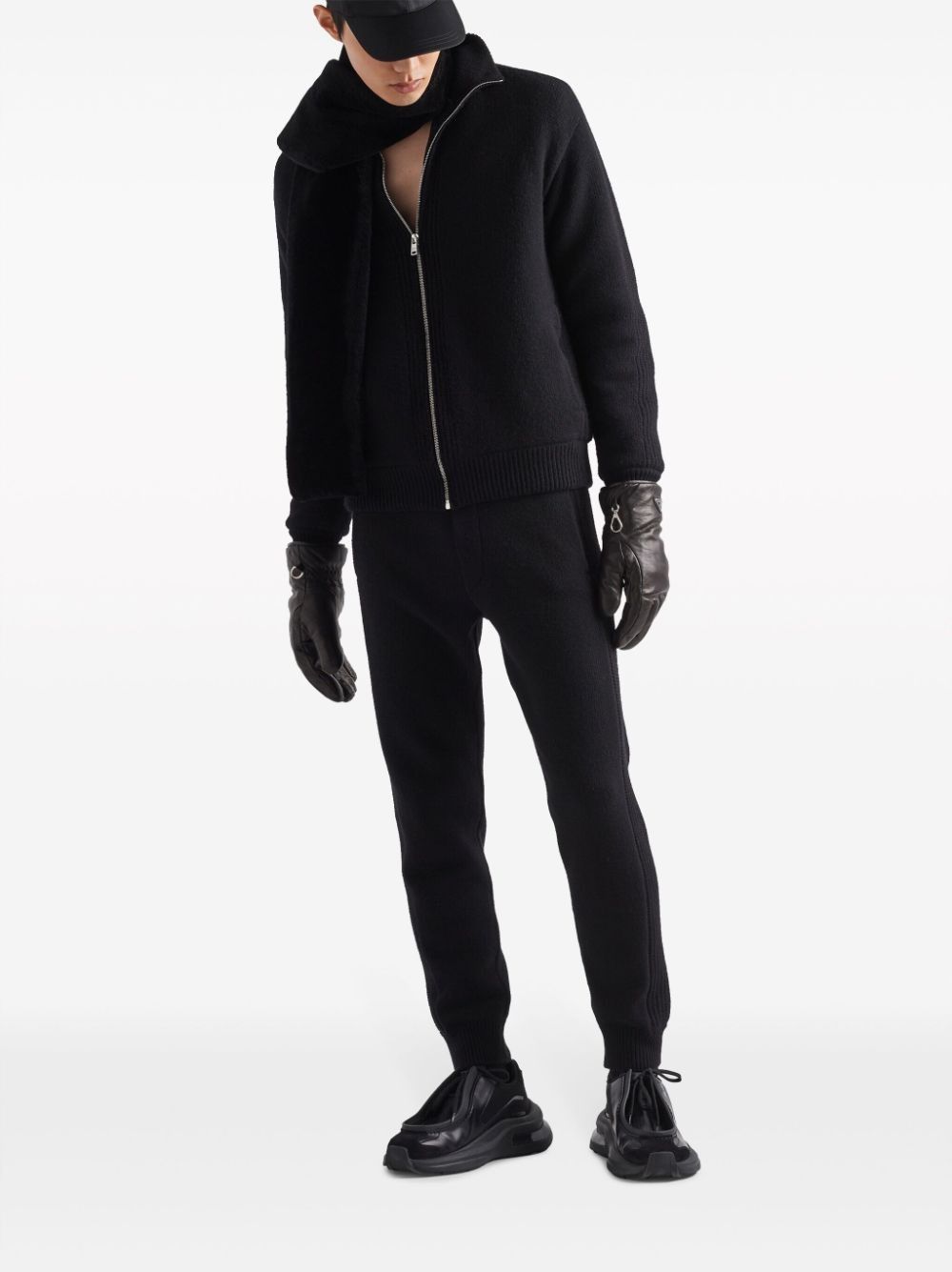 Prada o1bcso1str1025 Cashmere Wool Pants in Black Size US 34 / EU 50 - 2 Thumbnail