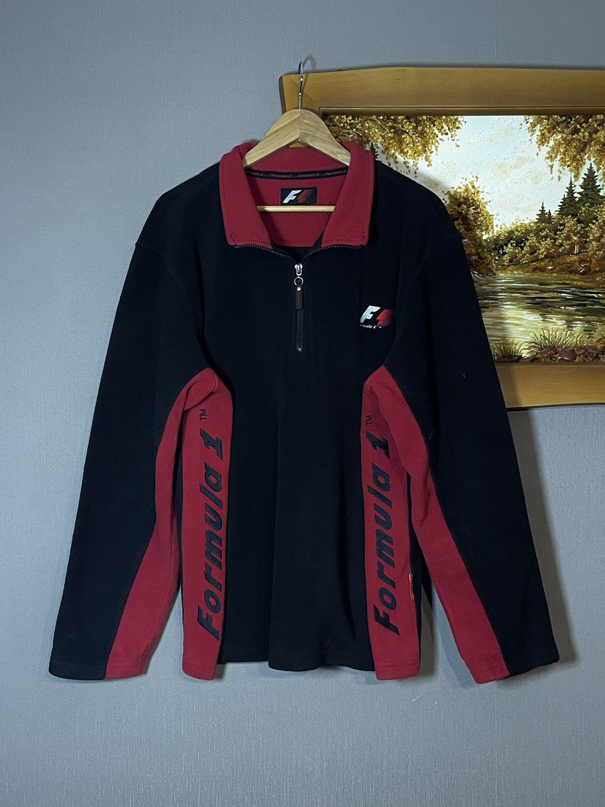 Formula 1 Vintage Formula Uno F1 Racing Fleece Jacket 1/4 Zip Size US XL / EU 56 / 4 - 1 Thumbnail