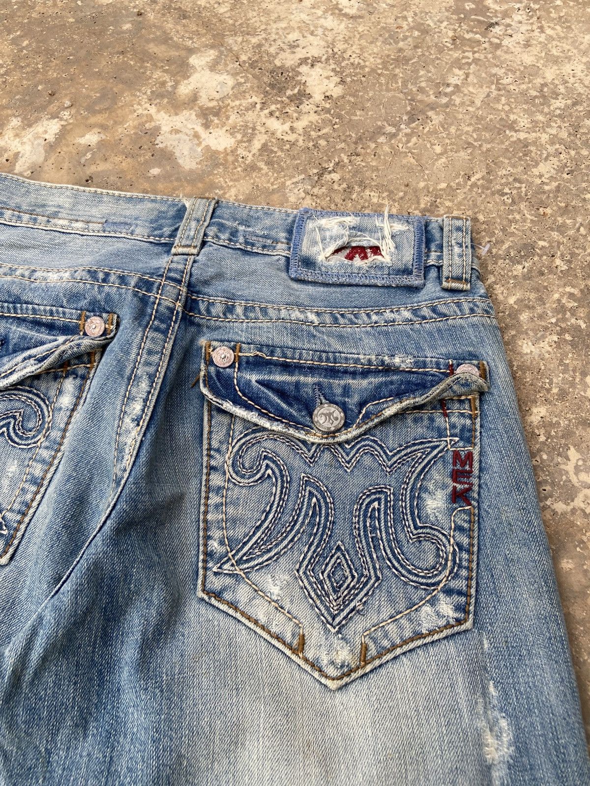 Mek Denim Vintage Distressed Mek Denim Flare Pant Size US 30 / EU 46 - 6 Thumbnail