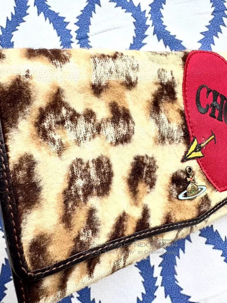 Vivienne Westwood Vivienne Westwood Leopard Print Velvet Heart Arrow Wallet Size ONE SIZE - 3 Thumbnail