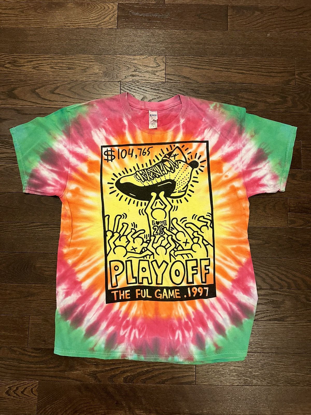 Keith Haring Vintage Keith Haring Air Jordan Tie Dye Tee Size US L / EU 52-54 / 3 - 1 Thumbnail