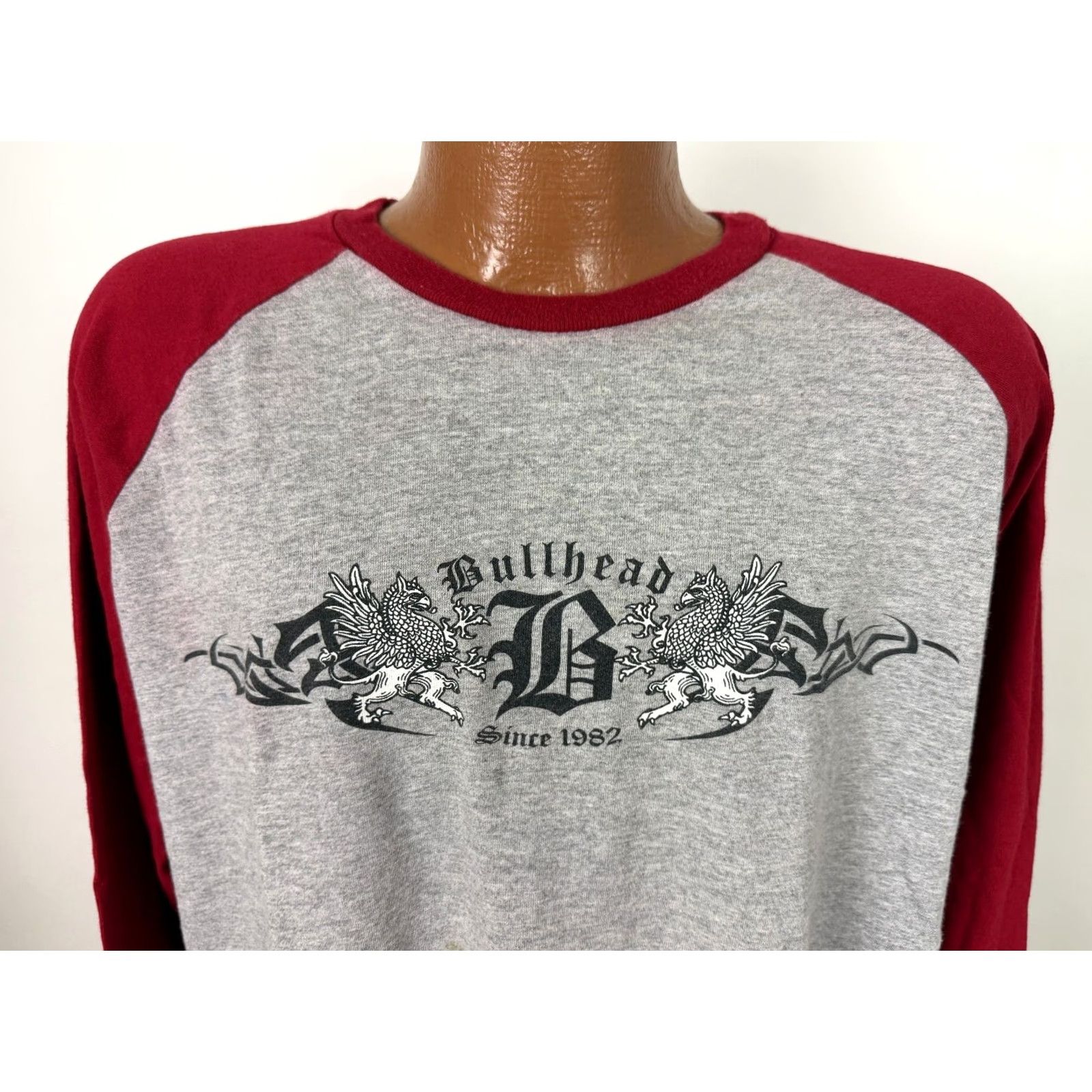 Vintage Bullhead 90s T-Shirt Shirt Graffiti Graphic Print Men XL Vintage Gray Raglan United States Made Size US XL / EU 56 / 4 - 3 Thumbnail