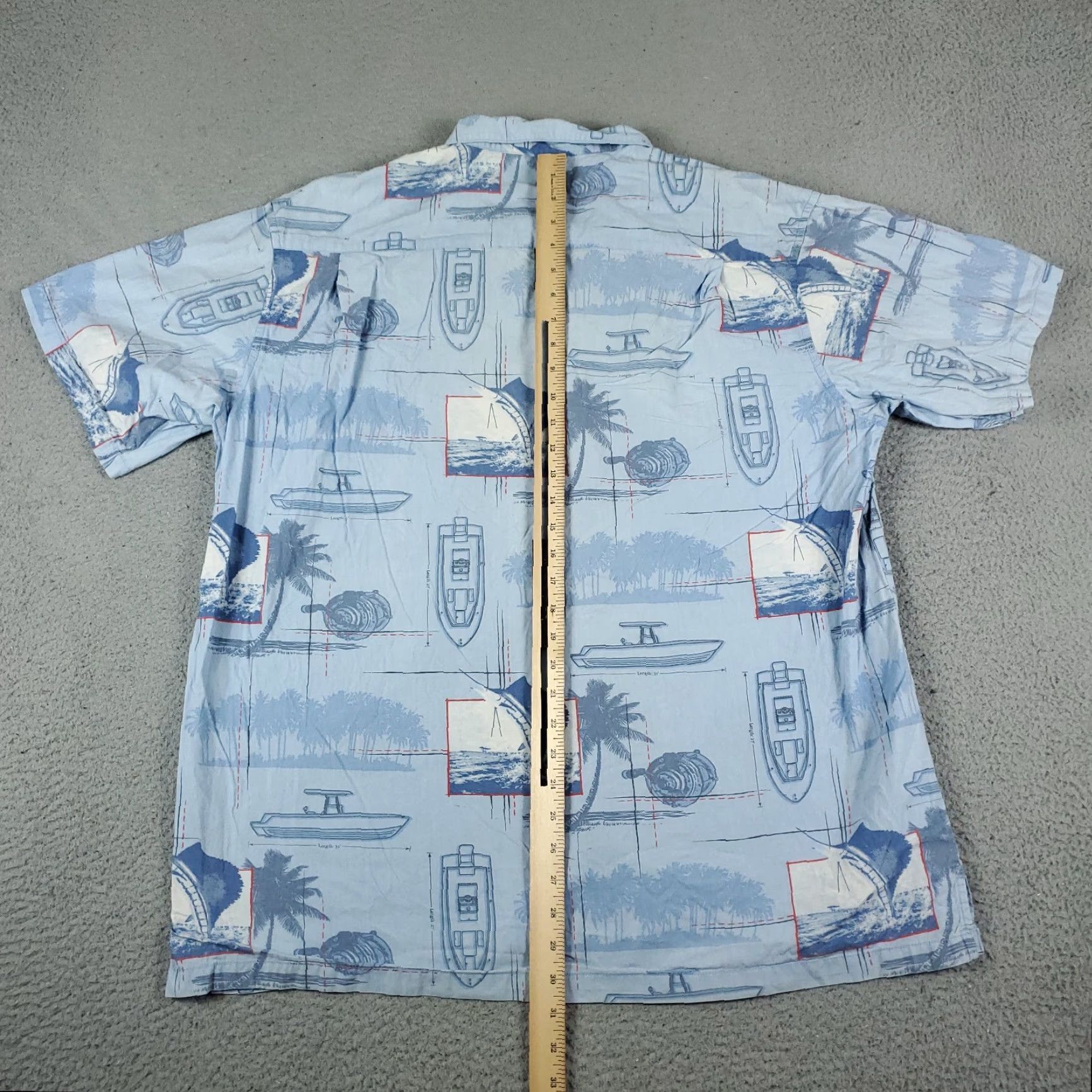 Vintage Columbia Shirt Mens XL Blue Geometric Button-Up Short Sleeve Casual Dress Yacht Club Ready-To-Wear Size US XL / EU 56 / 4 - 5 Thumbnail