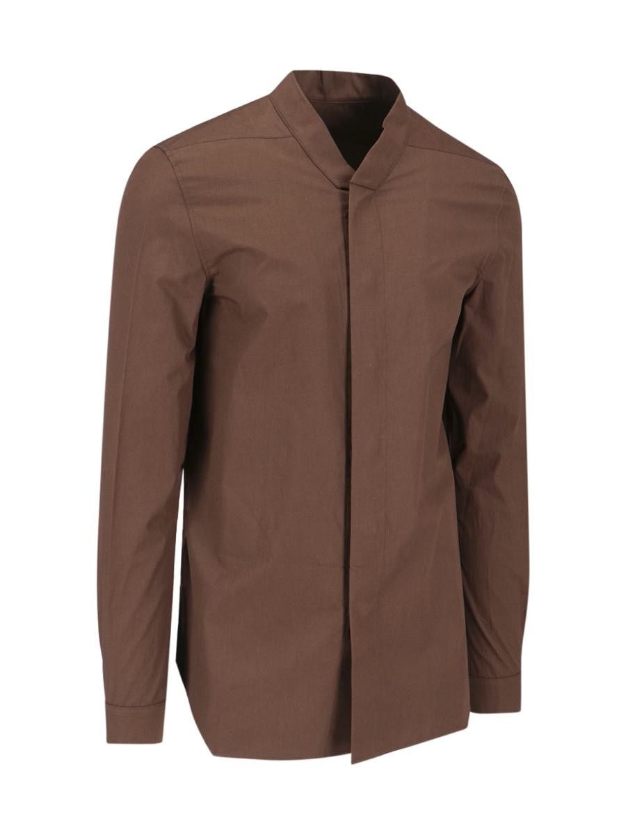 Rick Owens o1y0325 Solid Color Shirt in Chocolate Brown Size US M / EU 48-50 / 2 - 4 Thumbnail