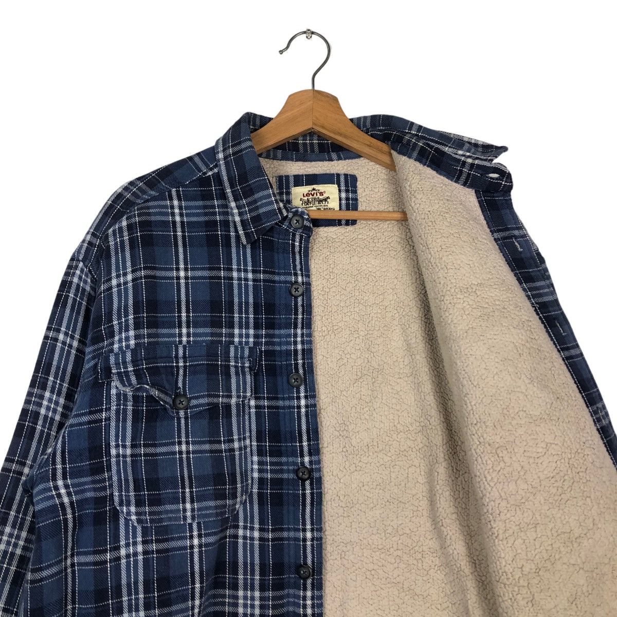 Flannel VINTAGE FLANNEL SHIRT JACKET LEVI’S SHEARLING TARTAN DESIGN Size US L / EU 52-54 / 3 - 13 Thumbnail