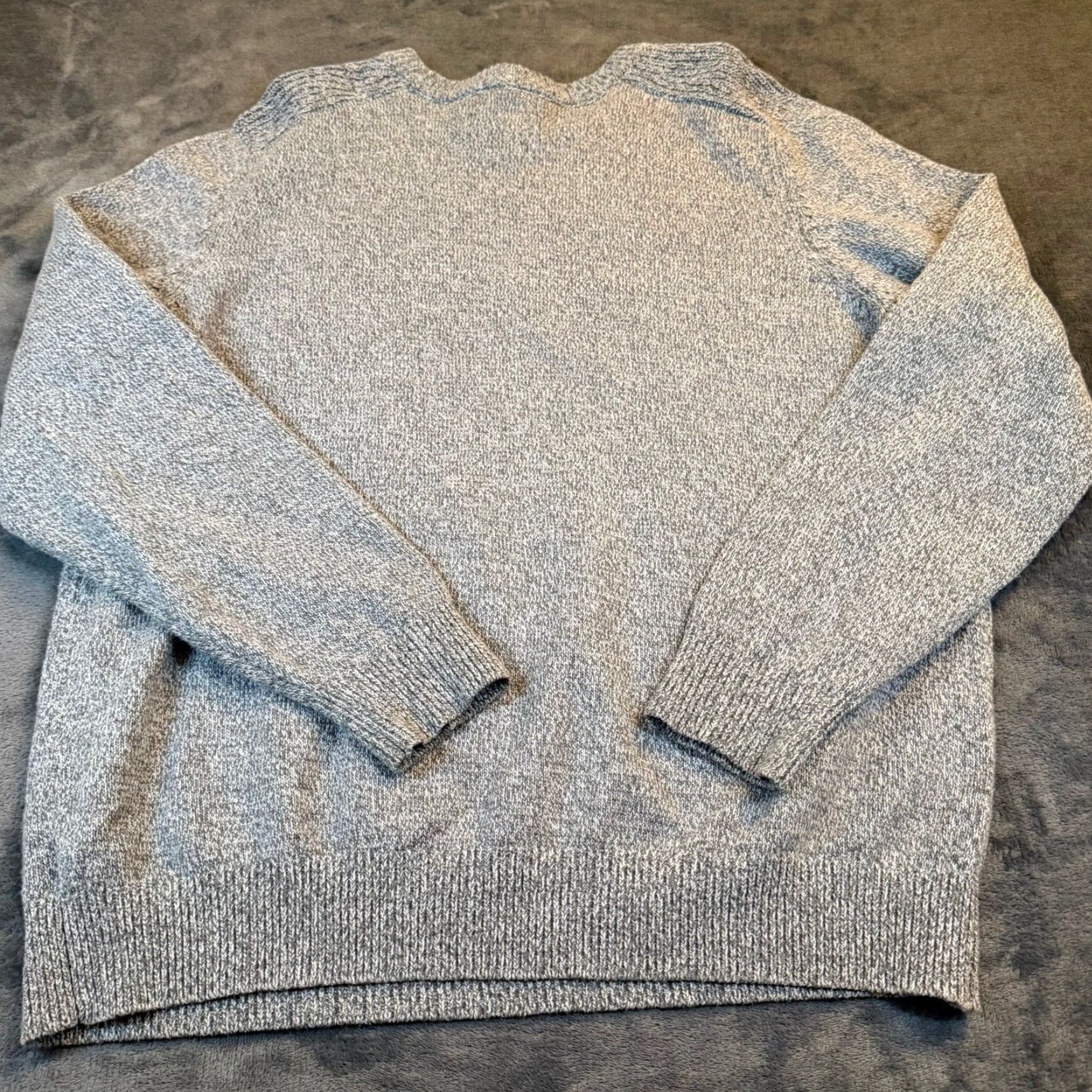 Izod VINTAGE IZOD Grey Marl Cotton Blend Crewneck Sweater Ribbed Trim Embroidered Logo Mens Large Size US L / EU 52-54 / 3 - 4 Thumbnail