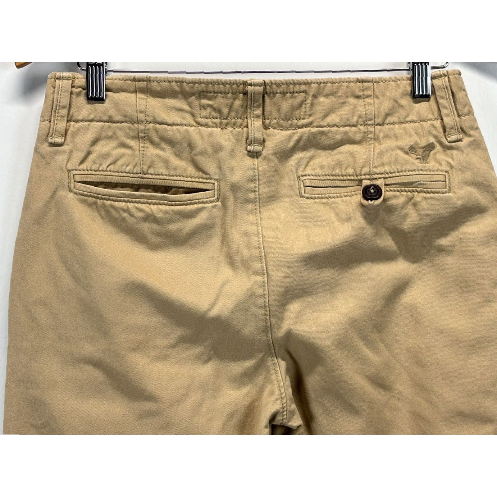 American Eagle Outfitters AMERICAN EAGLE Chino Pants 30x34 Flat Front Solid Brown Straight Mens Size US 30 / EU 46 - 4 Thumbnail