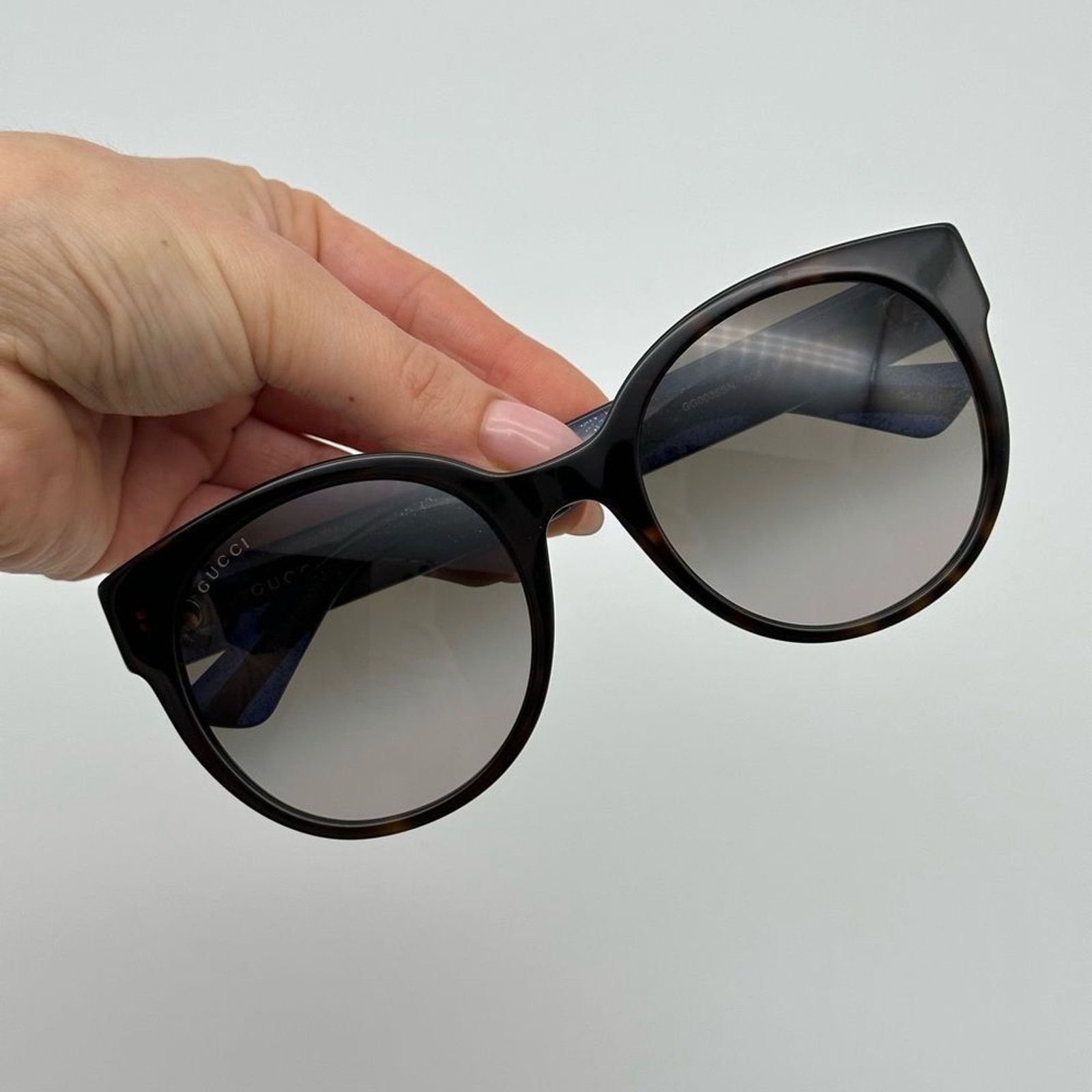 Gucci NEW GUCCI GG0035SN 004 Havana/Blue/Brown Women Sunglasses Size ONE SIZE - 9 Thumbnail