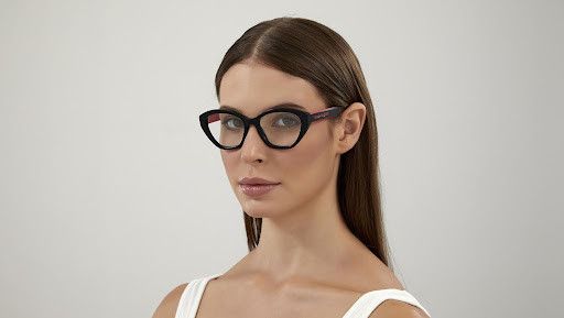 Alexander McQueen Alexander McQueen AM0360O 003 Eyeglasses Black/Red 52mm Size ONE SIZE - 3 Thumbnail