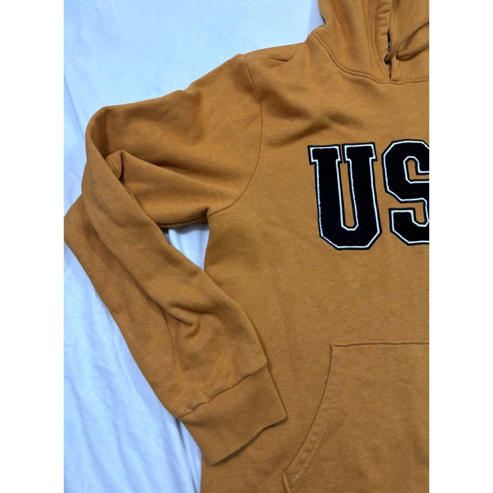 Old Navy VINTAGE Old Navy USA Graphic Hoodie Sweatshirt Mens XL Yellow Mustard Pullover Size US XL / EU 56 / 4 - 3 Thumbnail