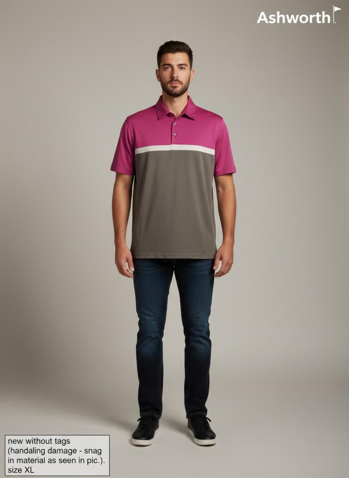 Ashworth Ashworth Men's Colorblock Polo Shirt Size XL Size US XL / EU 56 / 4 - 2 Thumbnail