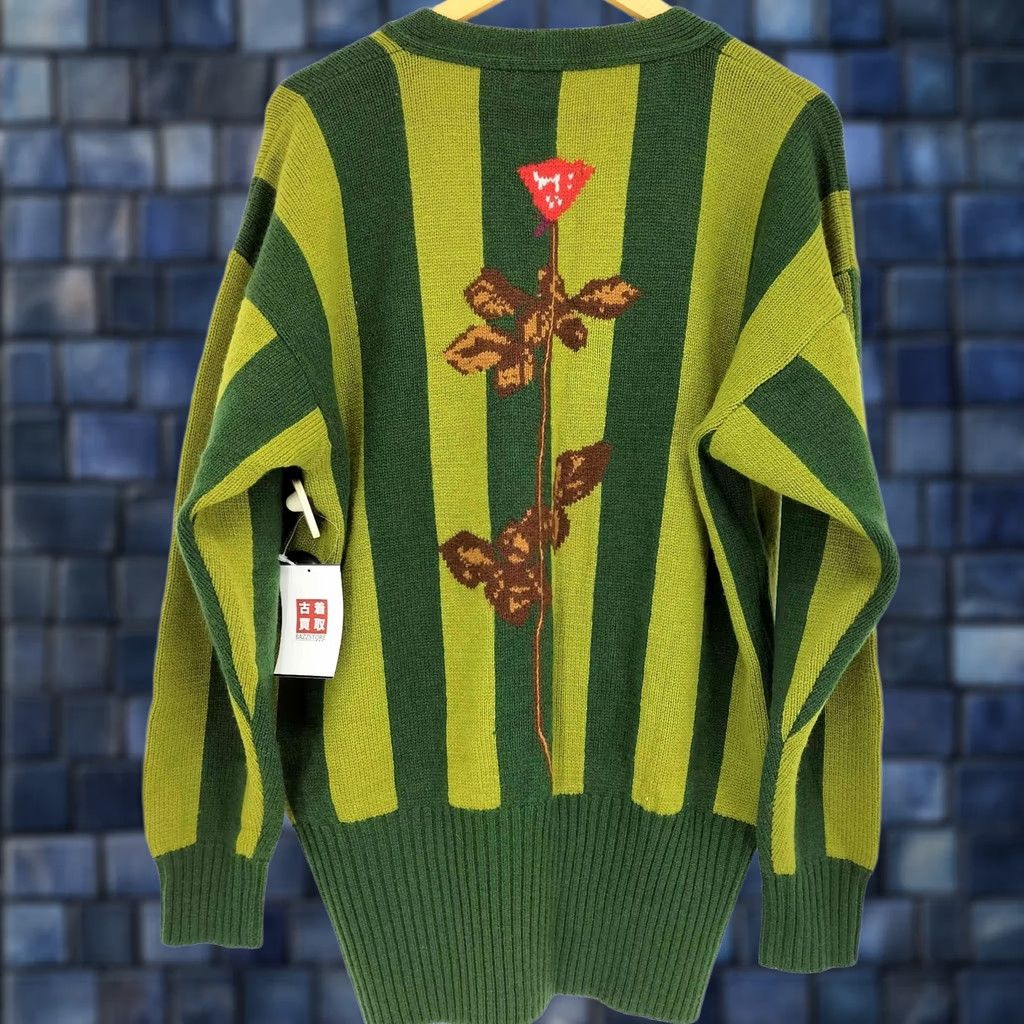 Yohji Yamamoto Yohji Yamamoto Durban A.A.R Striped Cardigan Jacket Green L Cashmere Used Size US L / EU 52-54 / 3 - 1 Thumbnail