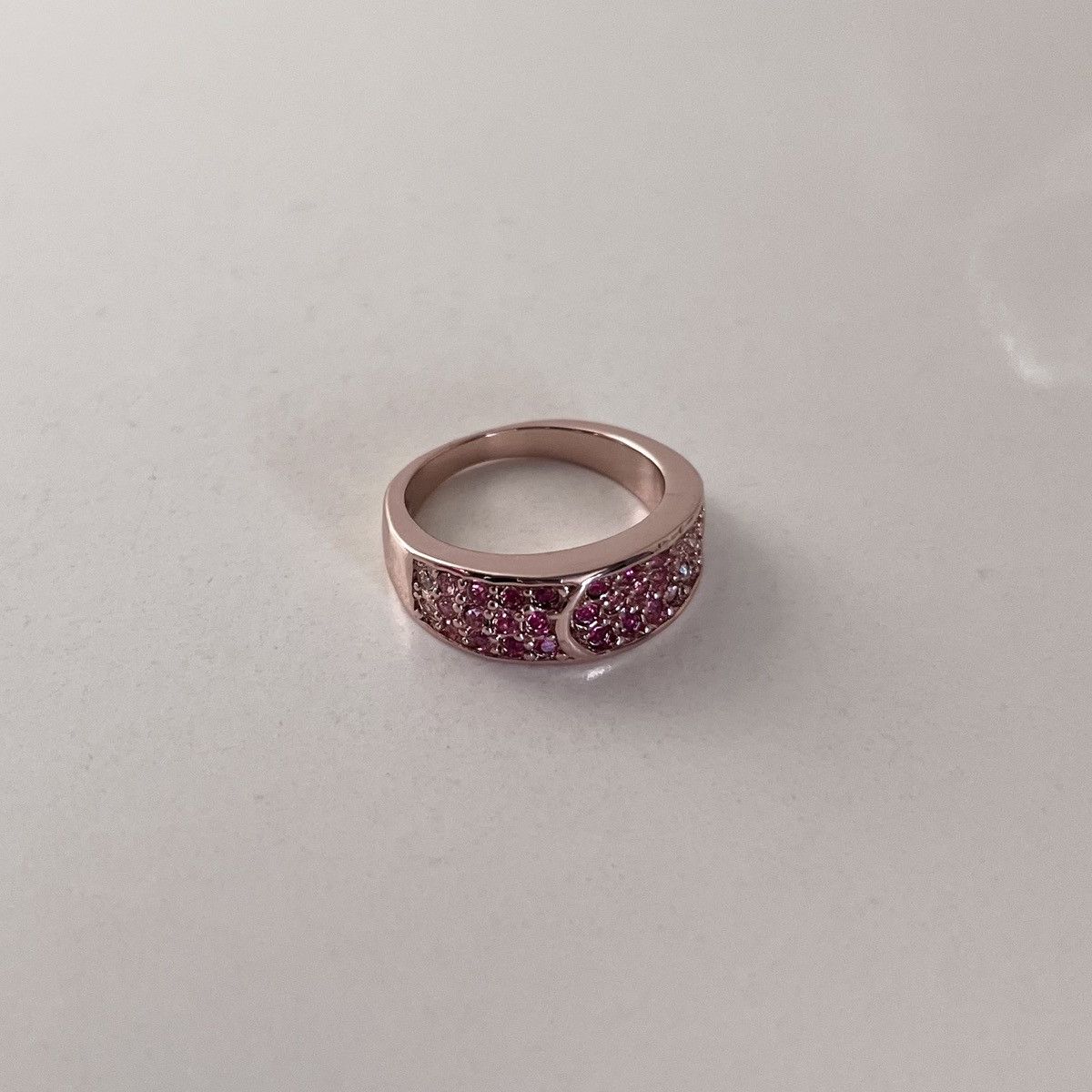 Other 18k rose gold plated pavé belt ring size 8 Size ONE SIZE - 4 Thumbnail