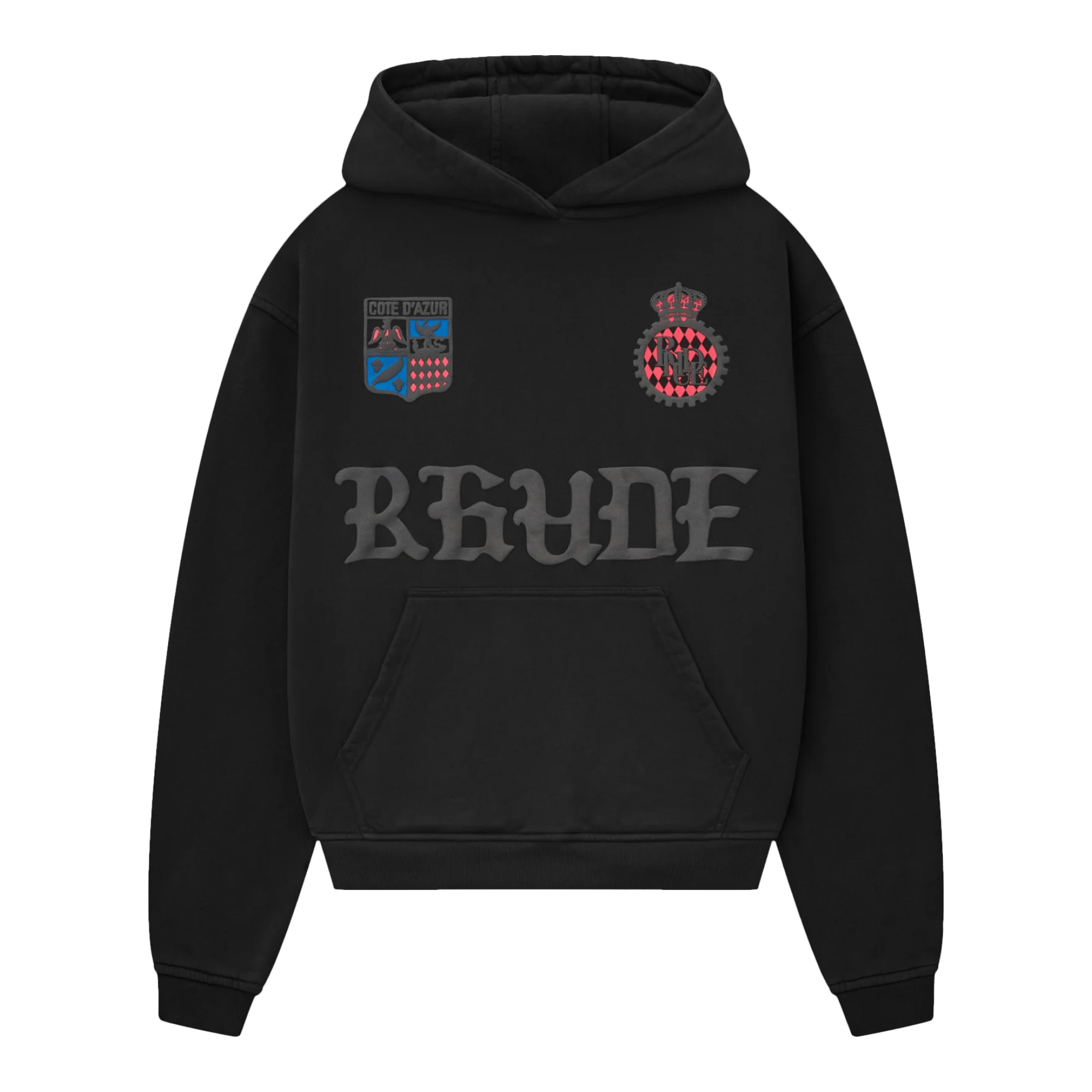 Rhude Cote D’Azur Crest Hoodie Black Size US M / EU 48-50 / 2 - 1 Thumbnail