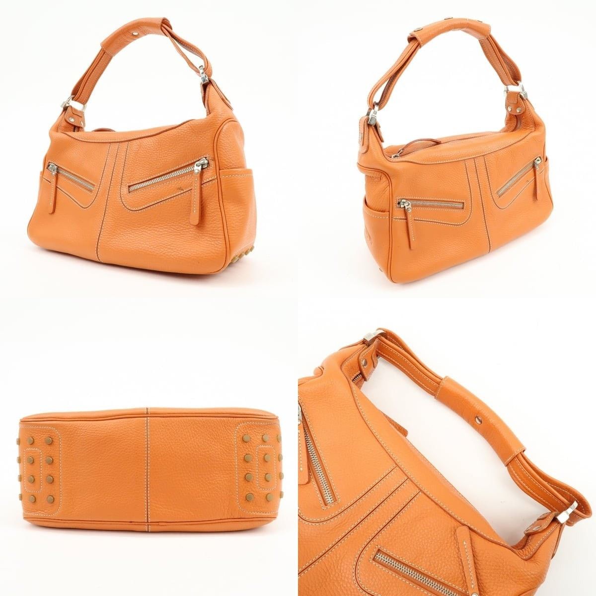 Tod's Tod's Miky Calfskin Shoulder Bag Orange Size ONE SIZE - 3 Thumbnail