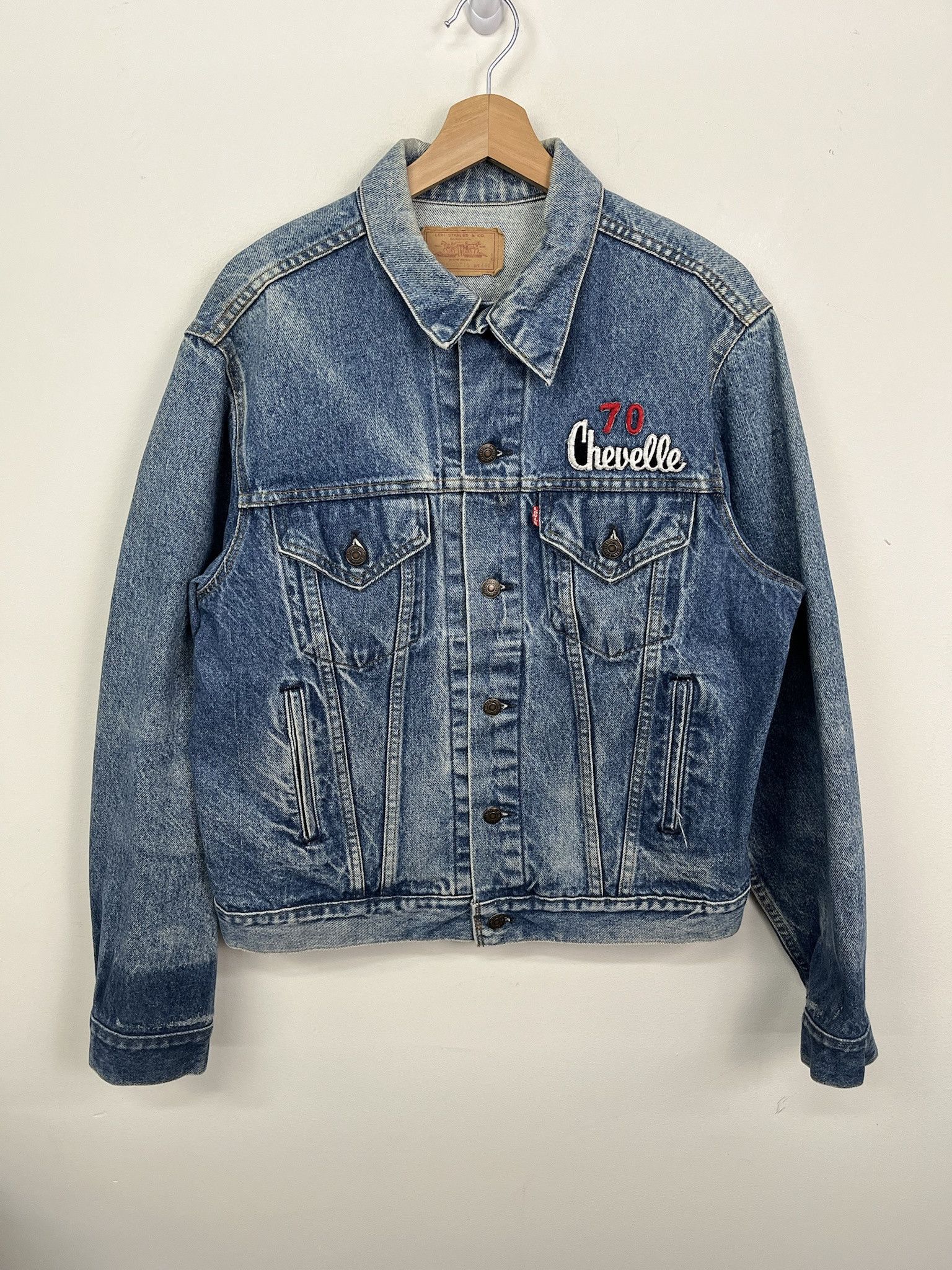 Levi's × NASCAR Vintage Levi's Denim Jacket 1970s Chevelle Chevy Embroidered Denim Jacket Size L (46L) Size US L / EU 52-54 / 3 - 1 Thumbnail