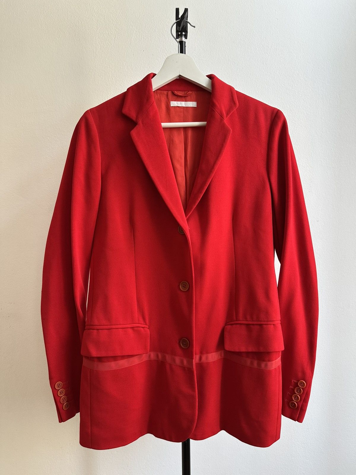 Helmut Lang Helmut Lang 1990s Runway Rare Archive Red Classic Blazer Size M / US 6-8 / IT 42-44 - 15 Thumbnail