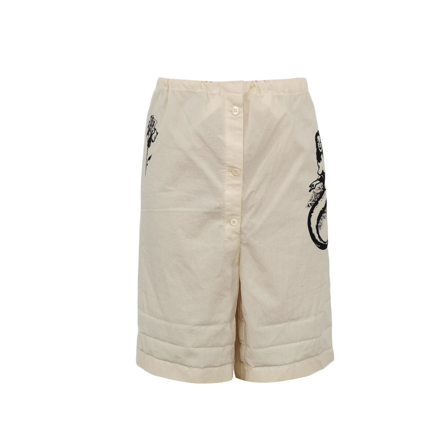 Prada Prada Cotton Mermaid Print Logo Shorts 0089 Size 40" / US 18 - 1 Thumbnail