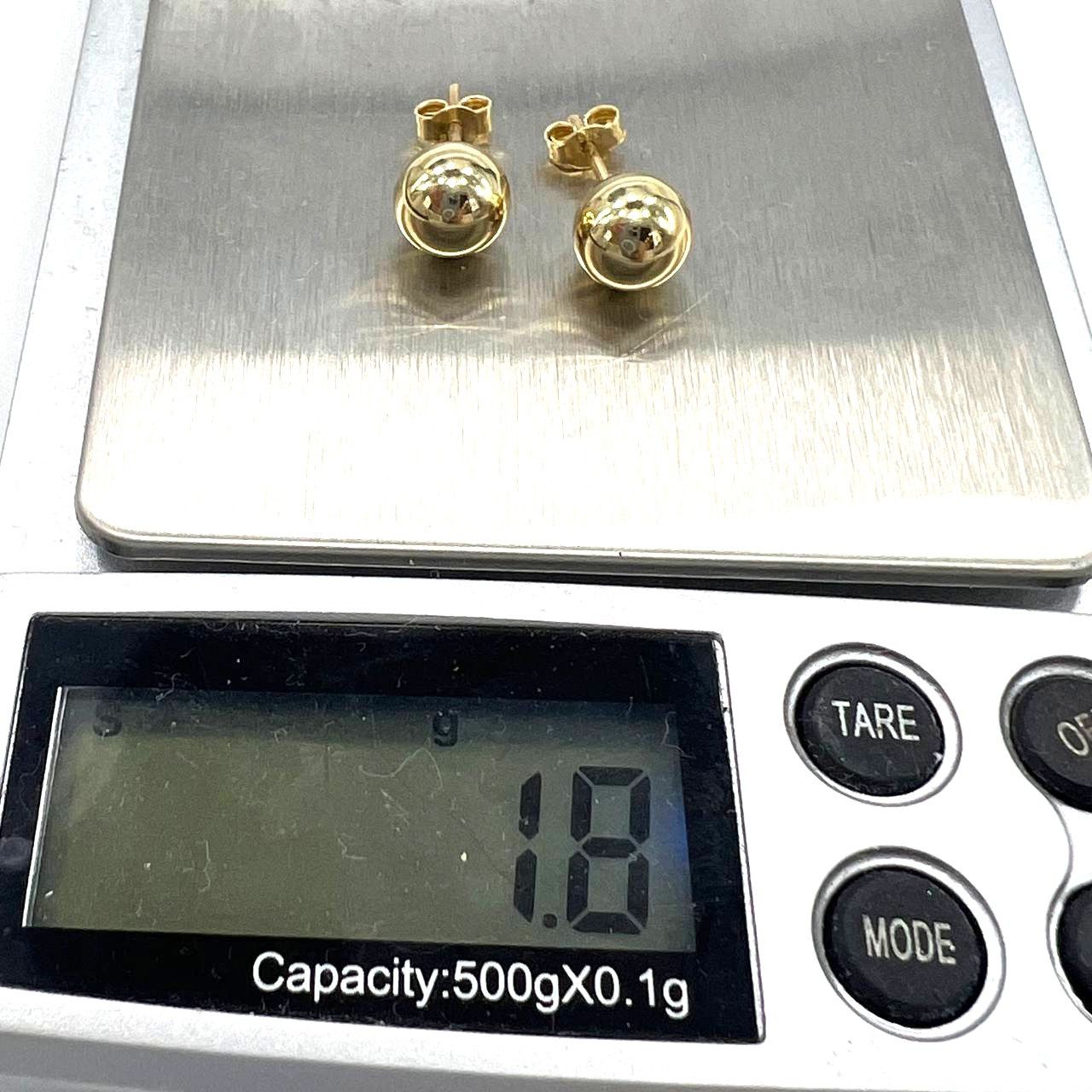 Other 14K Yellow Gold Ball Earrings – Lightweight Size ONE SIZE - 2 Thumbnail