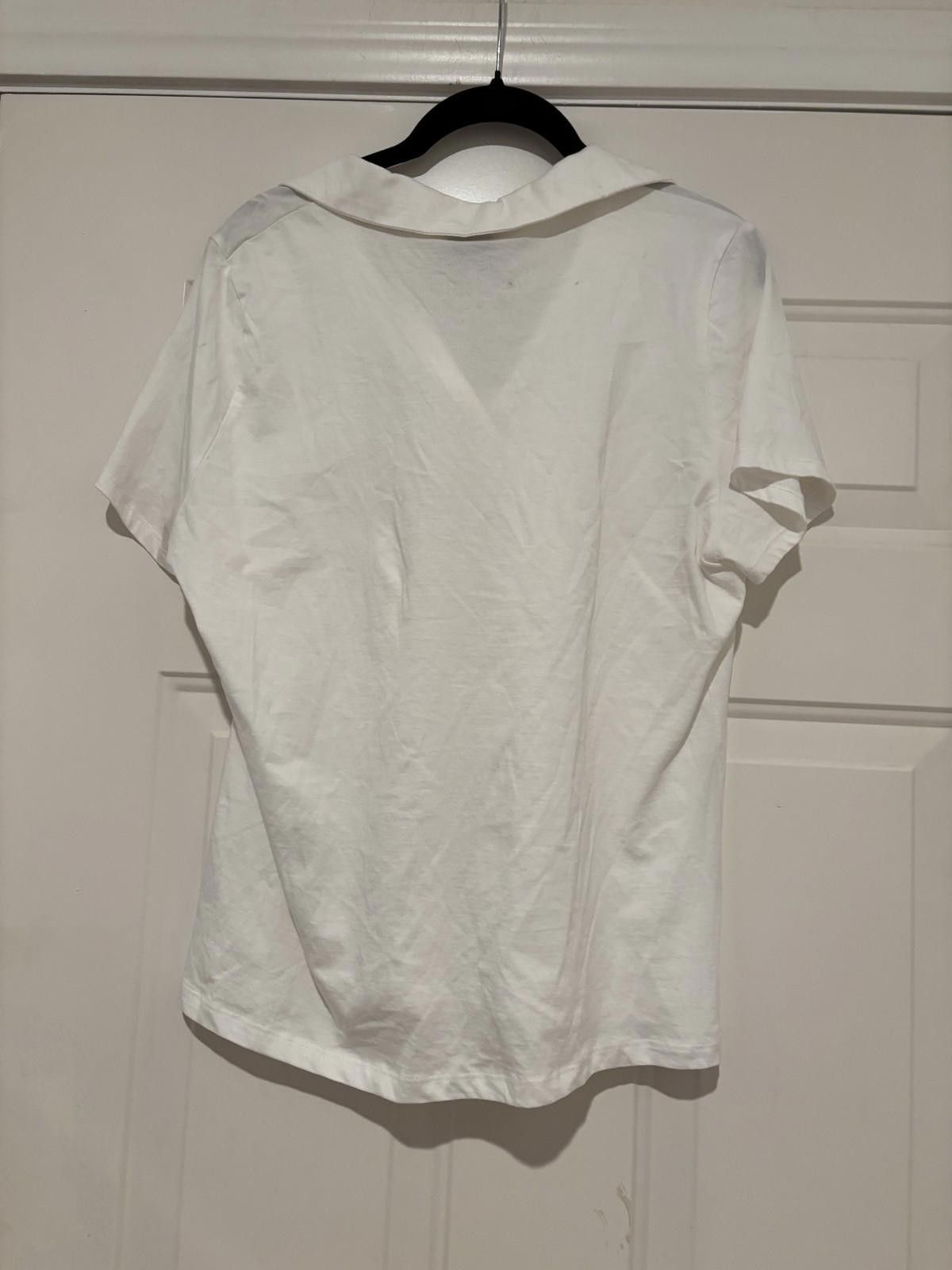 Alpha Industries Womens Industry short sleeve cotton white shirt sz XL#339 Size XL / US 12-14 / IT 48-50 - 2 Thumbnail