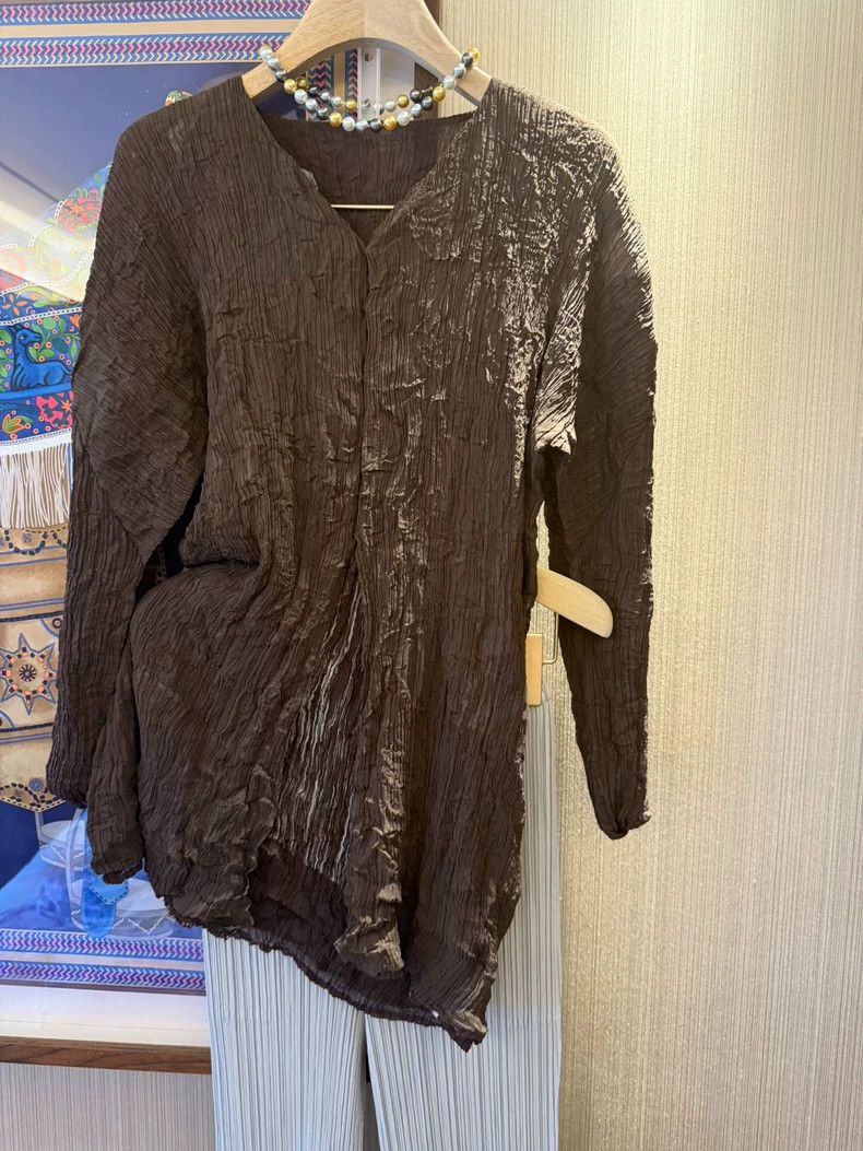 Issey Miyake Issey Miyake Brown main line, smooth double-sided long jac Size M / US 6-8 / IT 42-44 - 9 Thumbnail