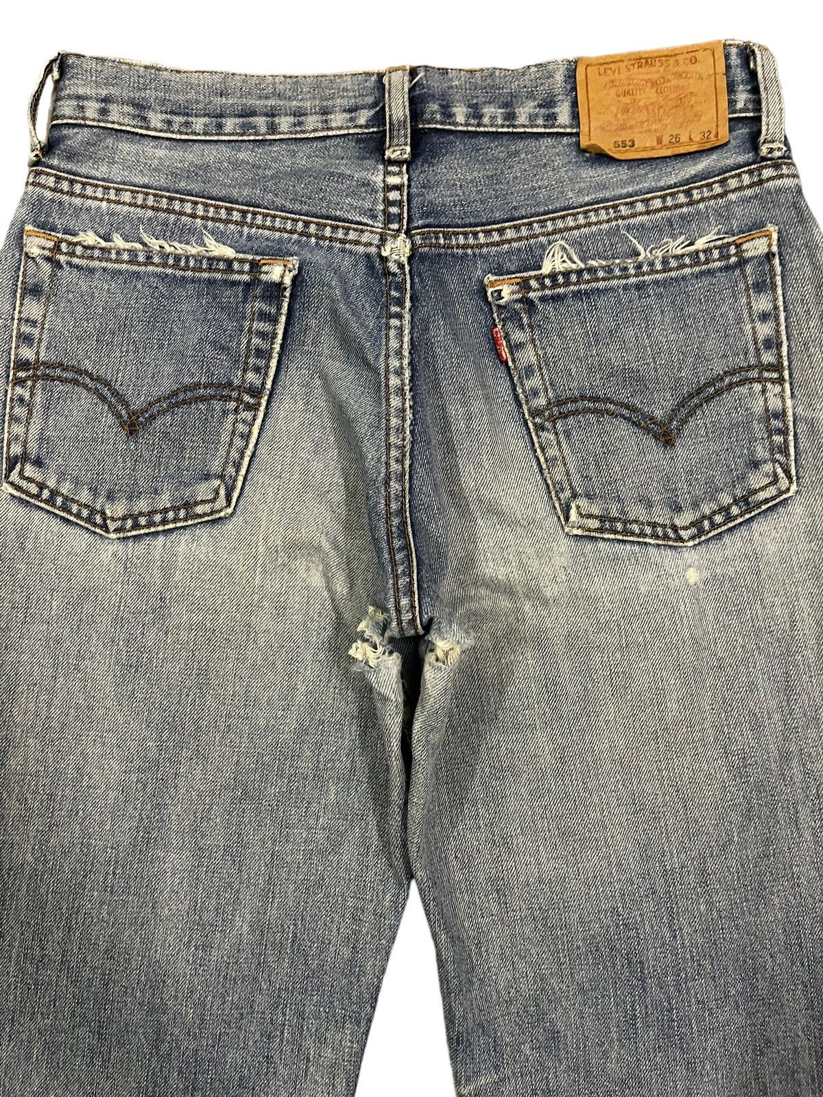 Levi's Vintage Japan 80s Levis Blue Wash Distressed Flare Jeans Size US 29 - 4 Thumbnail
