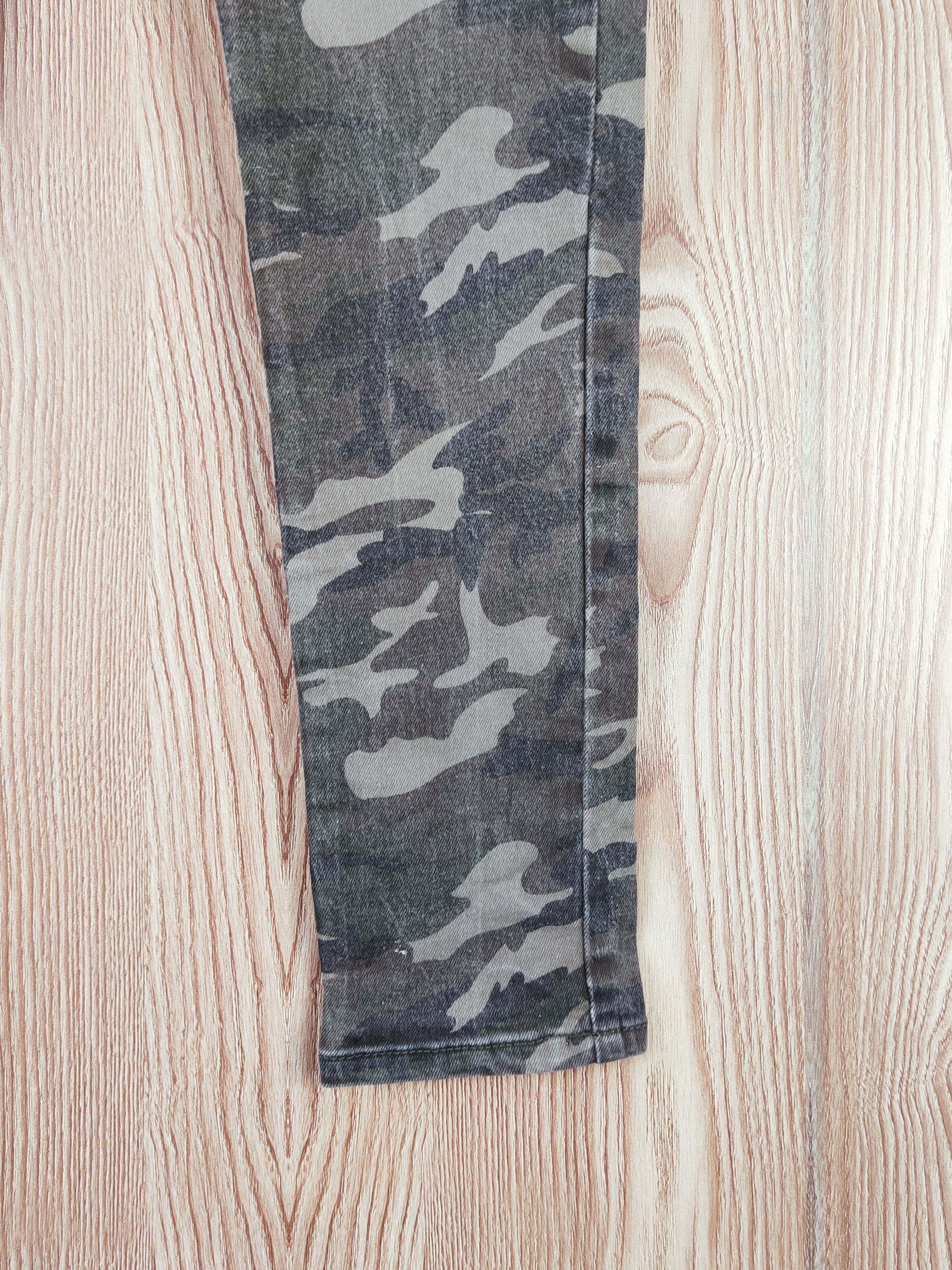 Japanese Brand Chocosoda Camouflage Distressed Ripped Jeans #W112 Size 29" - 6 Thumbnail