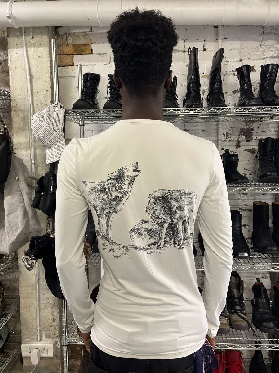 Roberto Cavalli 2000s Roberto Cavalli Wolves White Longsleeves Size US S / EU 44-46 / 1 - 4 Thumbnail