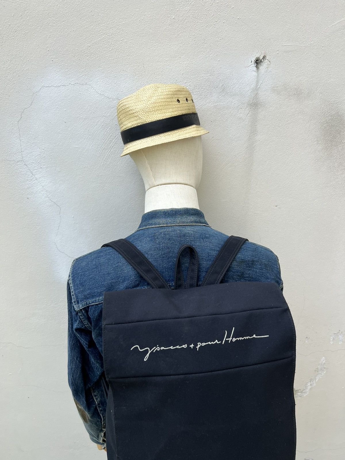 Yohji Yamamoto VTG Yohji Yamamoto Y’saccs + Pour Homme Black Backpack Bag Size ONE SIZE - 2 Thumbnail