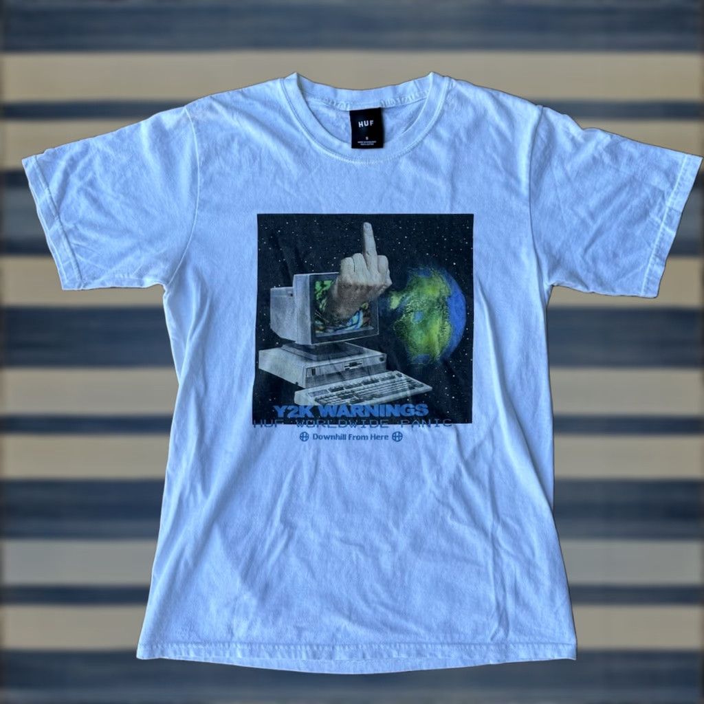 Huf VINTAGE HUF Worldwide Panic T-Shirt Small White Grunge Crew Neck Short Sleeve Men Science X? Size US S / EU 44-46 / 1 - 1 Thumbnail