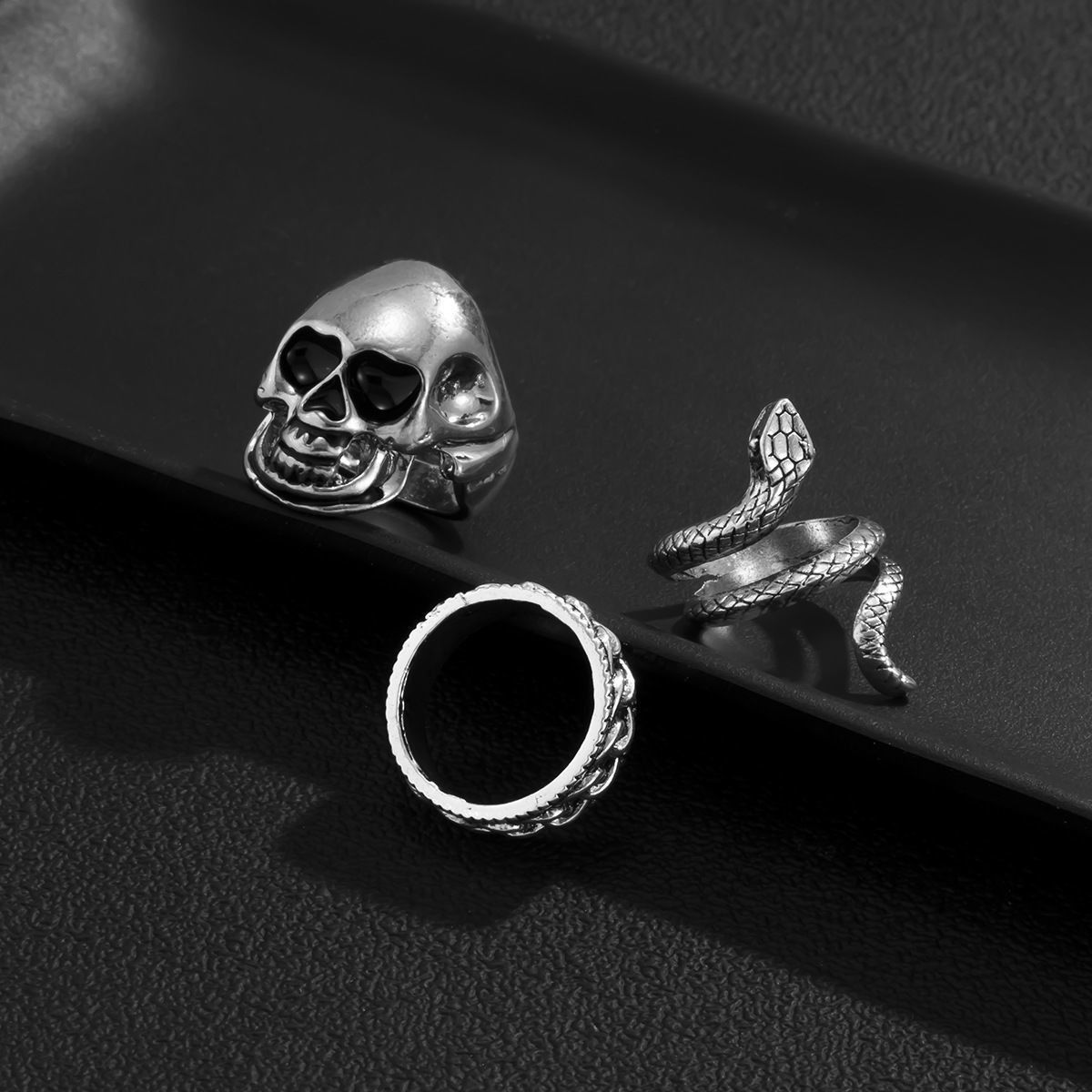 Other Snake Modern Jewelry Rings Open Size Chrome Ring (Size 7-13) Size ONE SIZE - 4 Thumbnail