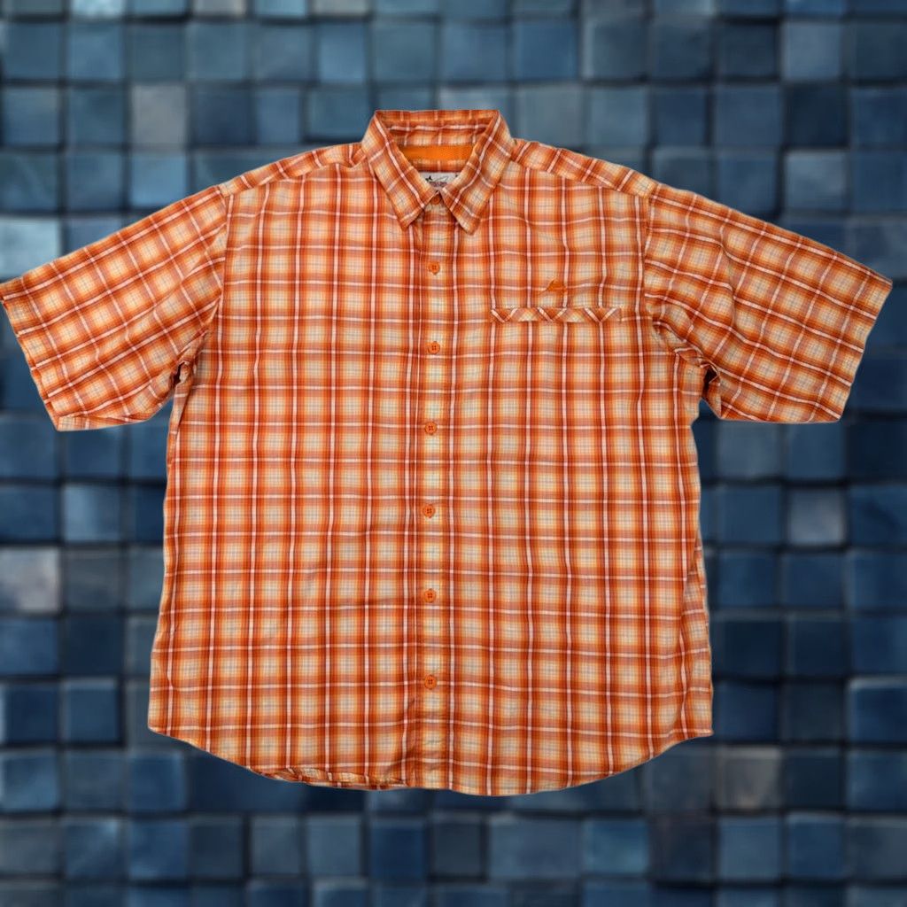 Bass Pro Shops Bass Pro Shop World Wide Sportsman Plaid Vented Button Fishing Shirt Men 2XL Orange Short Sleeve Button-Up Collared Outdoor Sportsman Fish Clothing Size US XXL / EU 58 / 5 - 1 Thumbnail