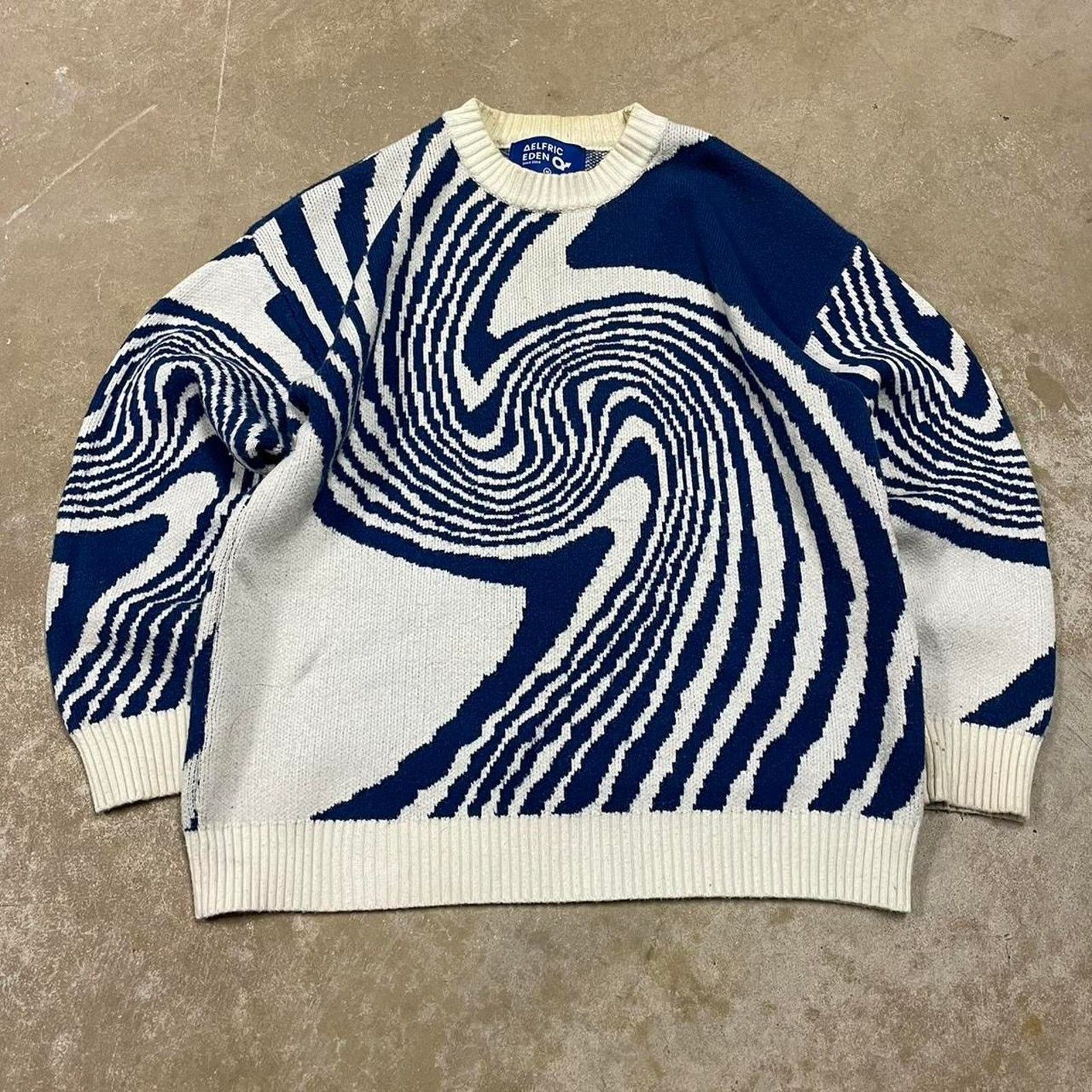 David Eden Aelfric Eden blue and white wave knit sweater Size Medium Size M / US 6-8 / IT 42-44 - 1 Thumbnail