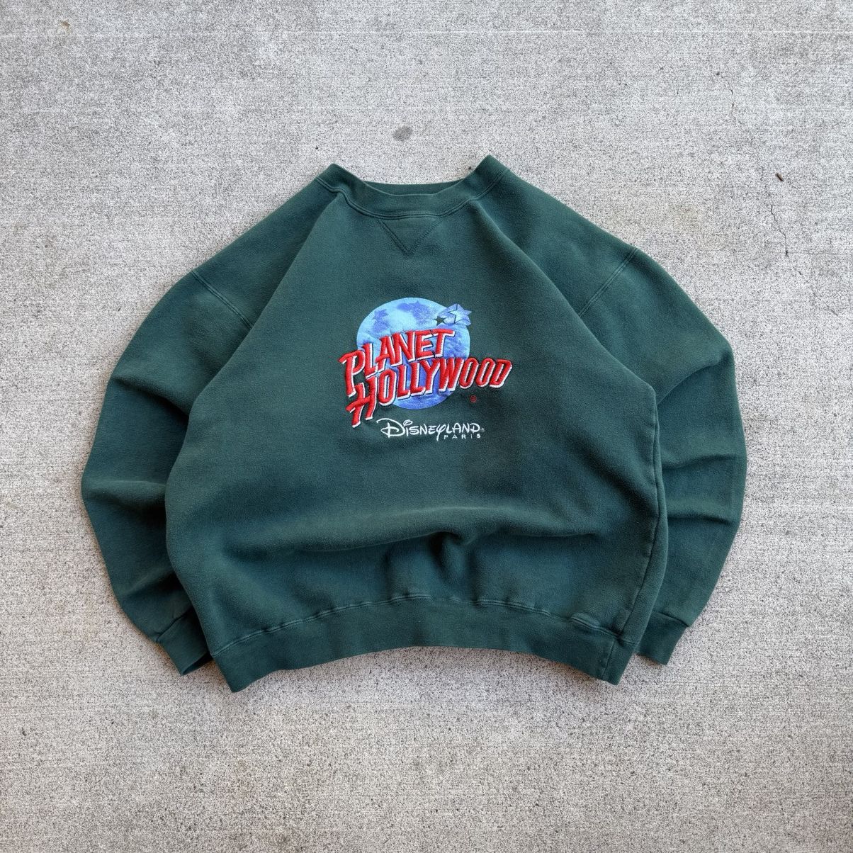 Planet Hollywood Vintage Planet Hollywood Disneyland Resort Green Crewneck Size US M / EU 48-50 / 2 - 1 Thumbnail