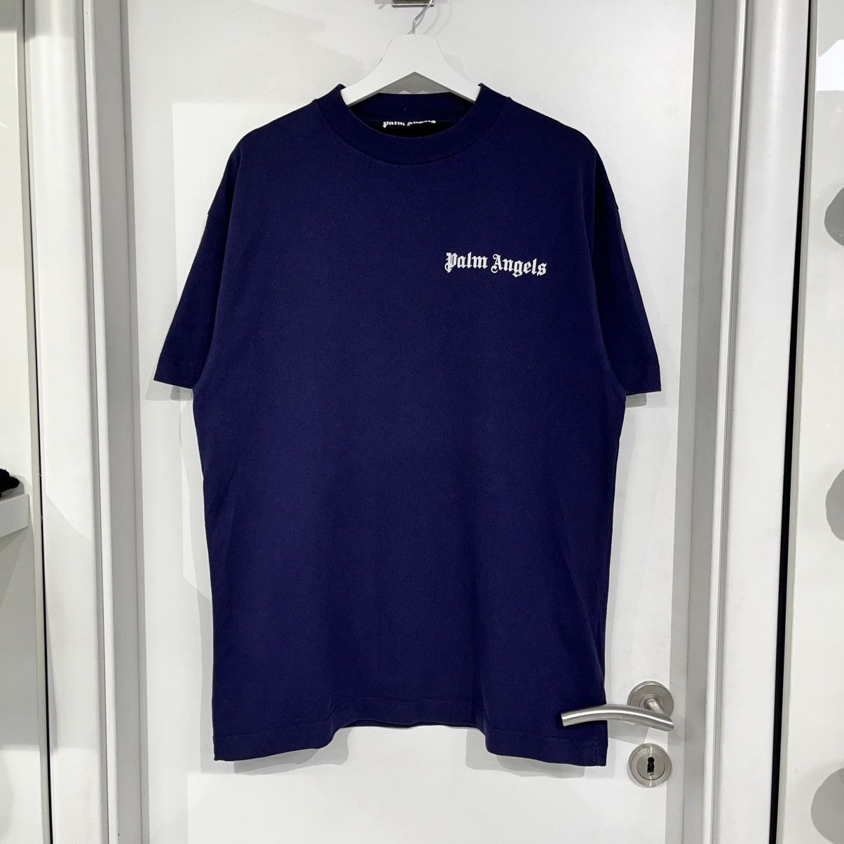 Palm Angels Palm Angels Logo Tee Navy Blue Size US L / EU 52-54 / 3 - 1 Thumbnail