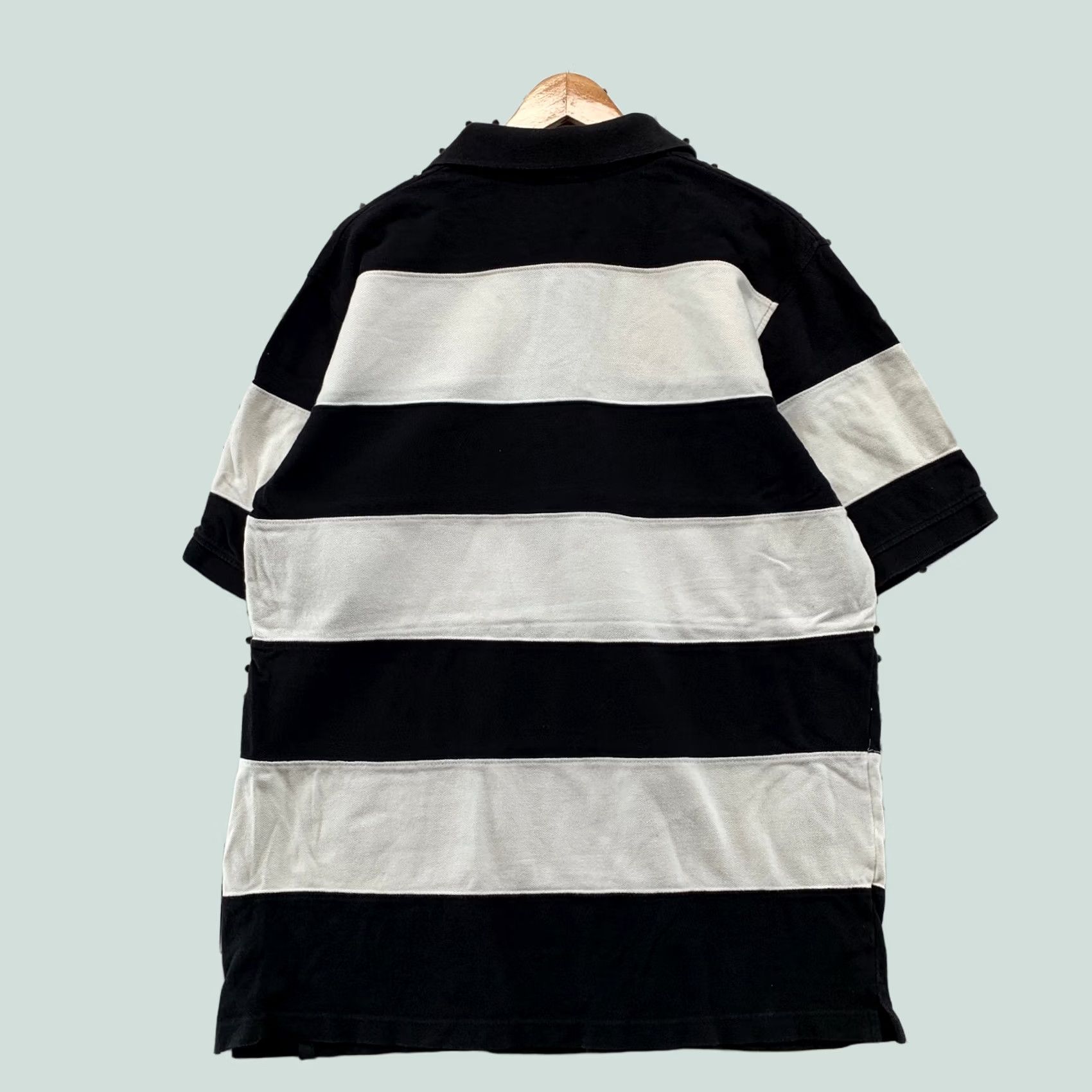 Southpole VINTAGE Southpole Polo Shirt Mens XL Black White Striped Short Sleeve Y2K Size US XL / EU 56 / 4 - 1 Thumbnail