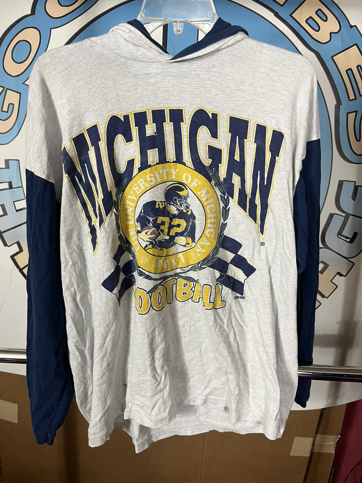 Vintage Vintage 90s Mens Michigan Wolverines Hooded Sweatshirt Size US XL / EU 56 / 4 - 1 Thumbnail