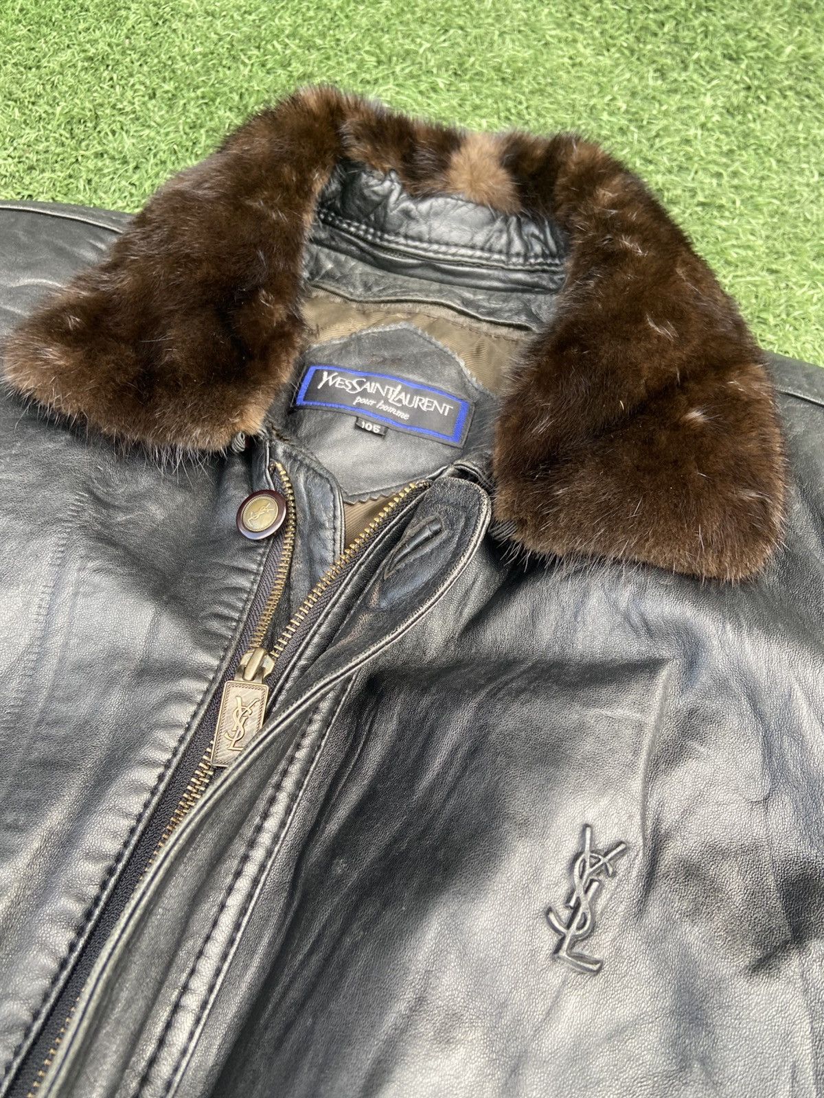 Saint Laurent Paris Vintage Yves Saint Laurent Black Leather Jacket Size US L / EU 52-54 / 3 - 11 Thumbnail