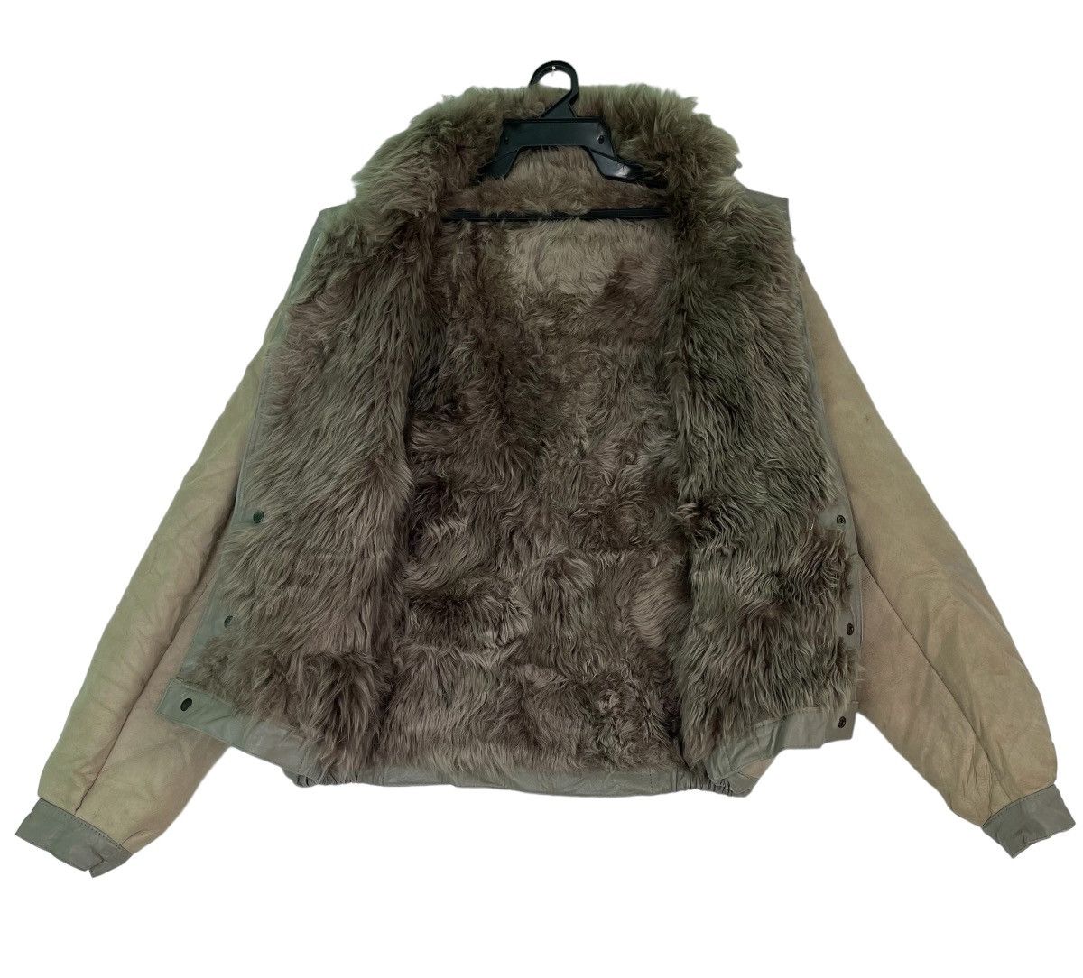 Vtg 90s sheepskin leather winter bomber jacket