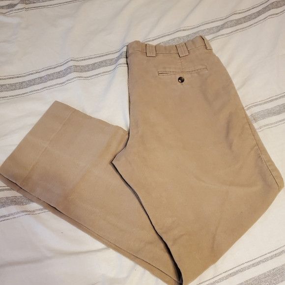 Berle Charleston Khakis Cotton Tan Casual Classic Trousers SZ:36 Size US 36 / EU 52 - 2 Thumbnail