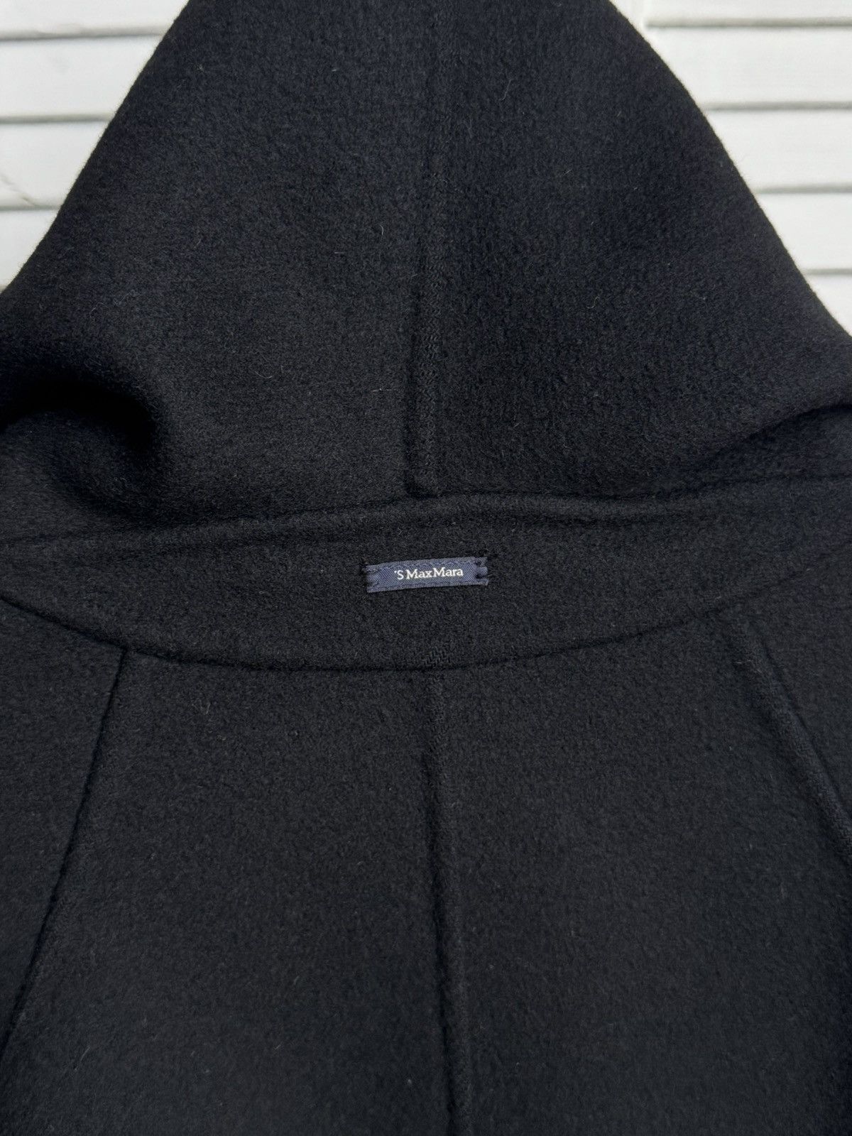 Max Mara S Max Mara Messi Cucito a Mano Wool Coat Black Belted Italy Size XS / US 0-2 / IT 36-38 - 17 Thumbnail
