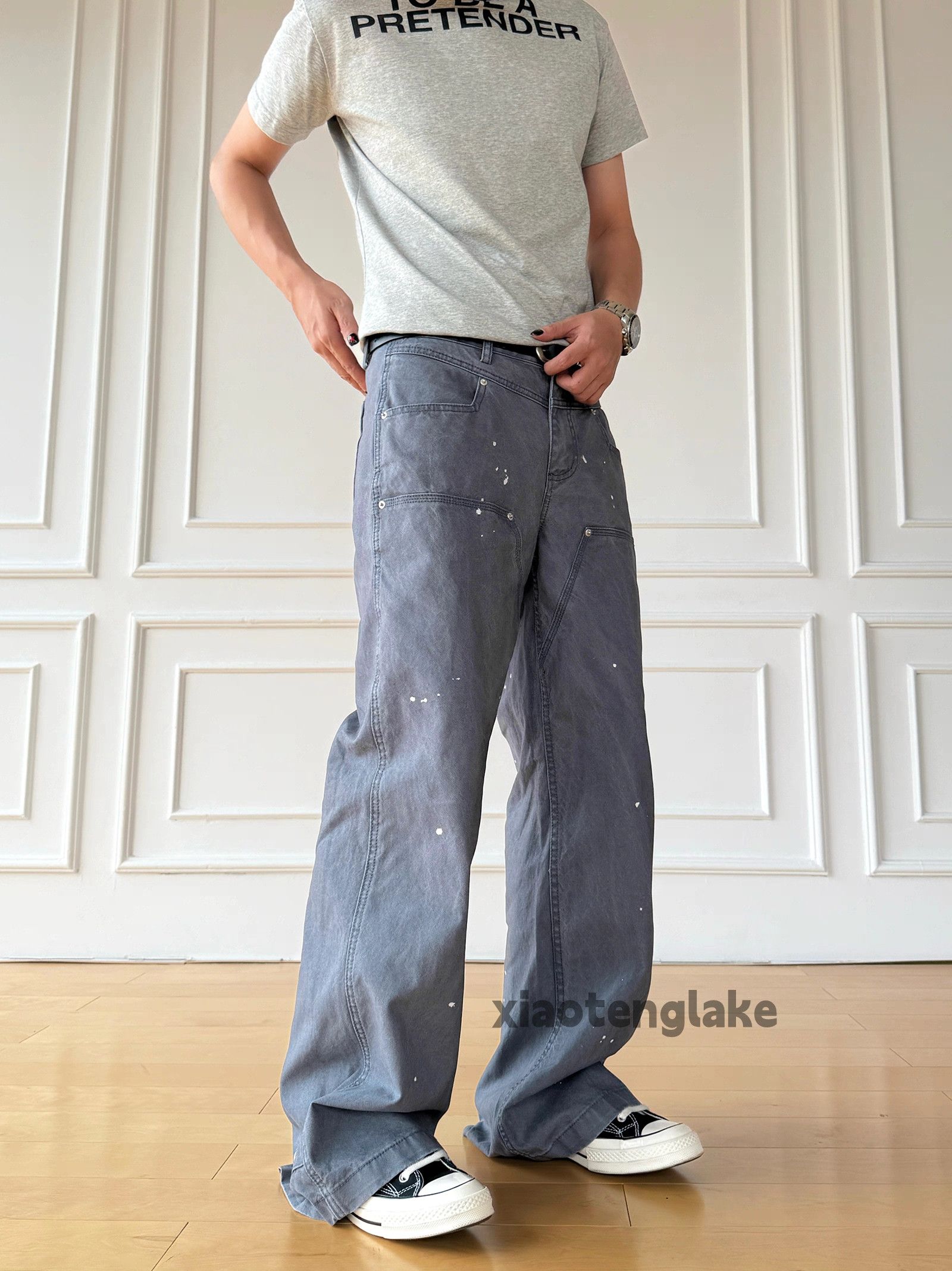 Vintage xtl utility loose baggy skate hiphop carpenter paint pants Size US 30 / EU 46 - 1 Thumbnail