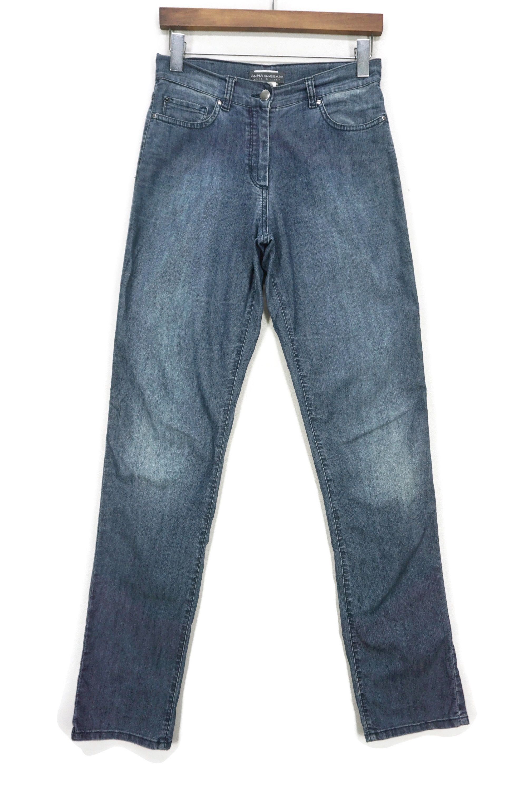 Japanese Brand Anna Bassini Jeans Size W28xL33.5 Straight Leg Beads Logo Size 28" / US 6 / IT 42 - 1 Thumbnail