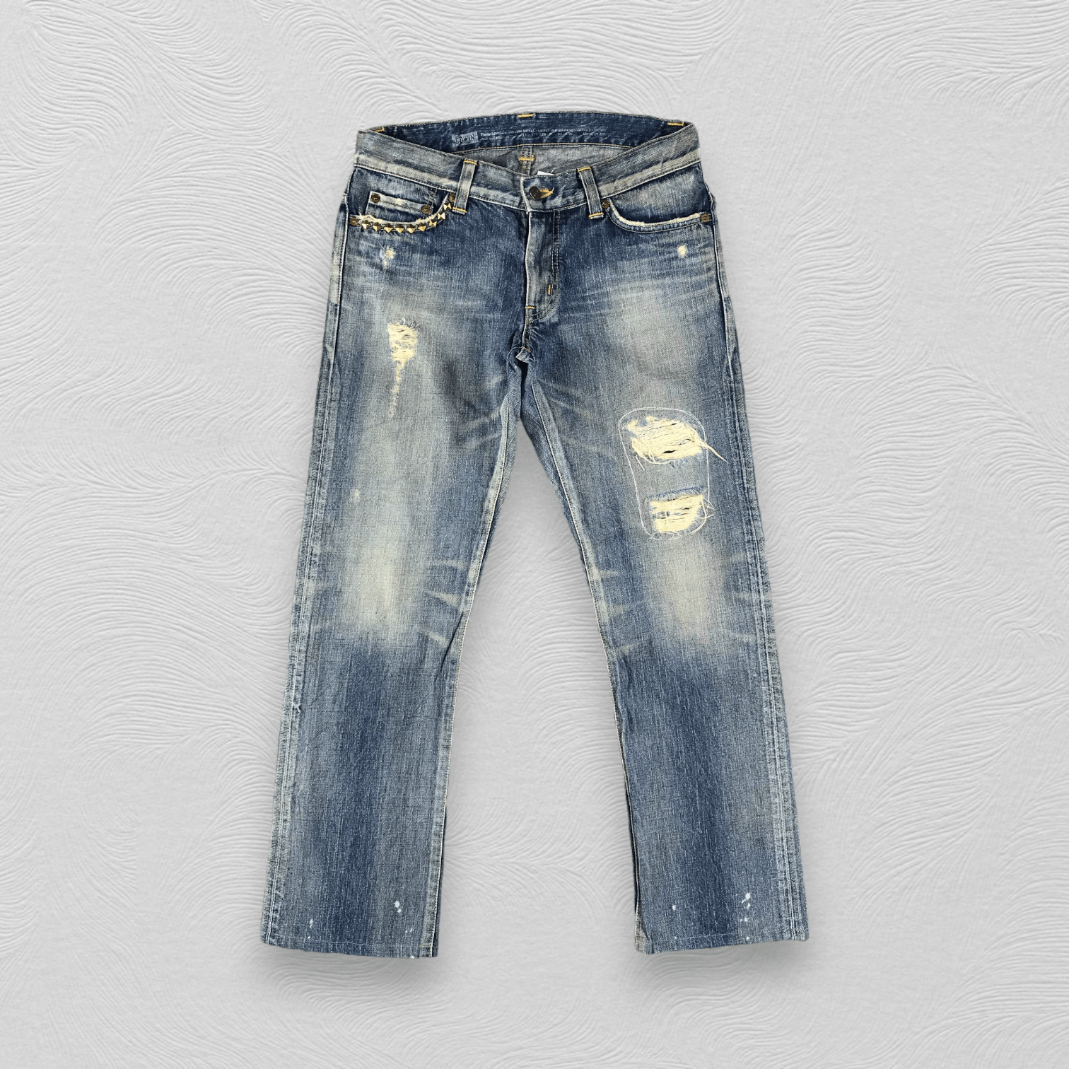 Edwin Vintage Edwin Jeans Distressed Spike Denim KJ1770 Size US 31 - 1 Thumbnail