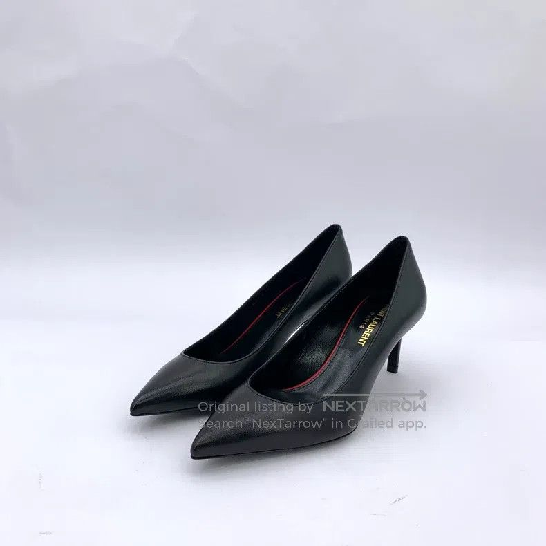 Saint Laurent Paris Saint Laurent Paris Black Leather Pointed Toe High Heel Sh Size US 4 / IT 34 - 1 Thumbnail