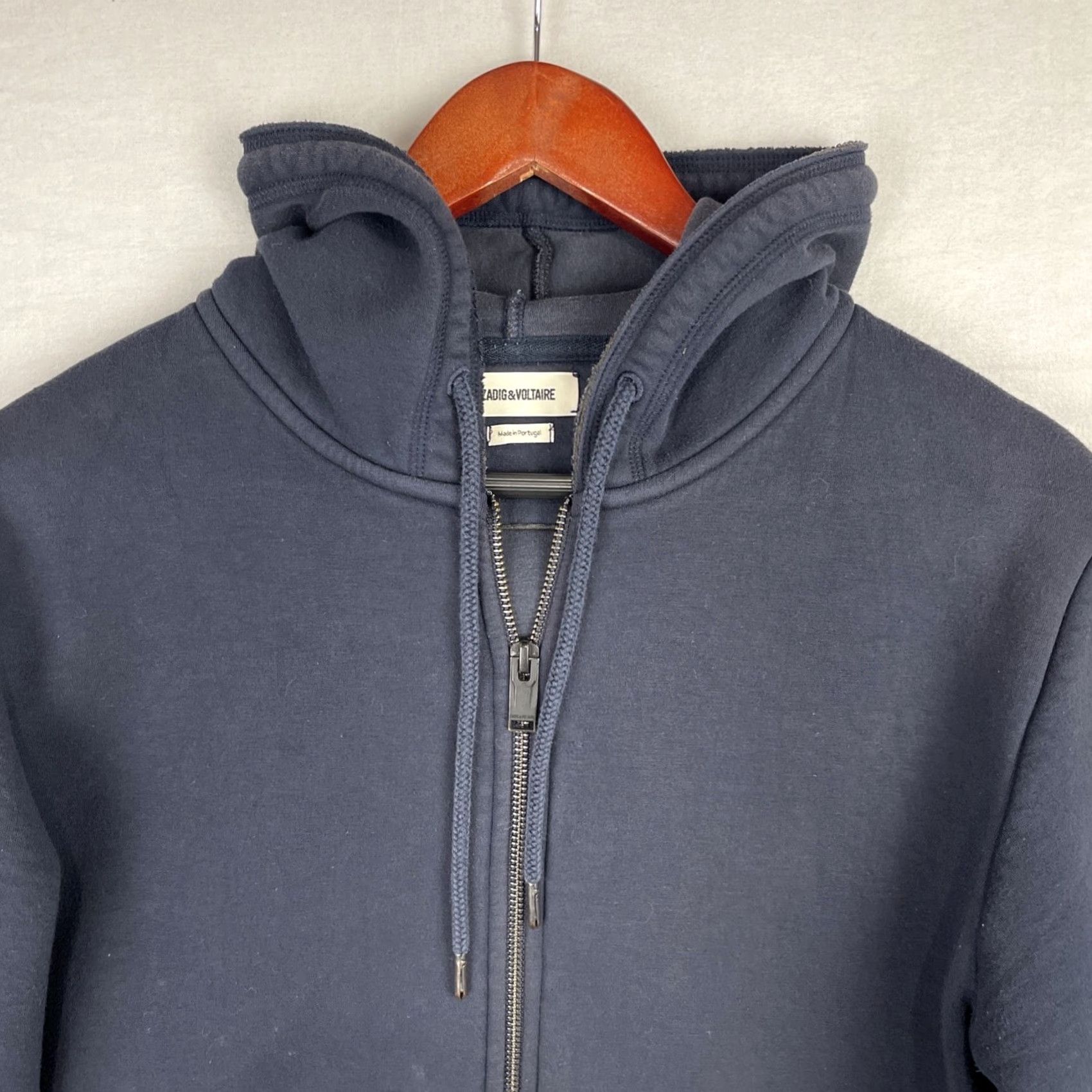 Zadig & Voltaire Zadig & Voltaire Hoodie Womens Large Navy Blue Full Zip Sweater Long Sleeve Size L / US 10 / IT 46 - 3 Thumbnail